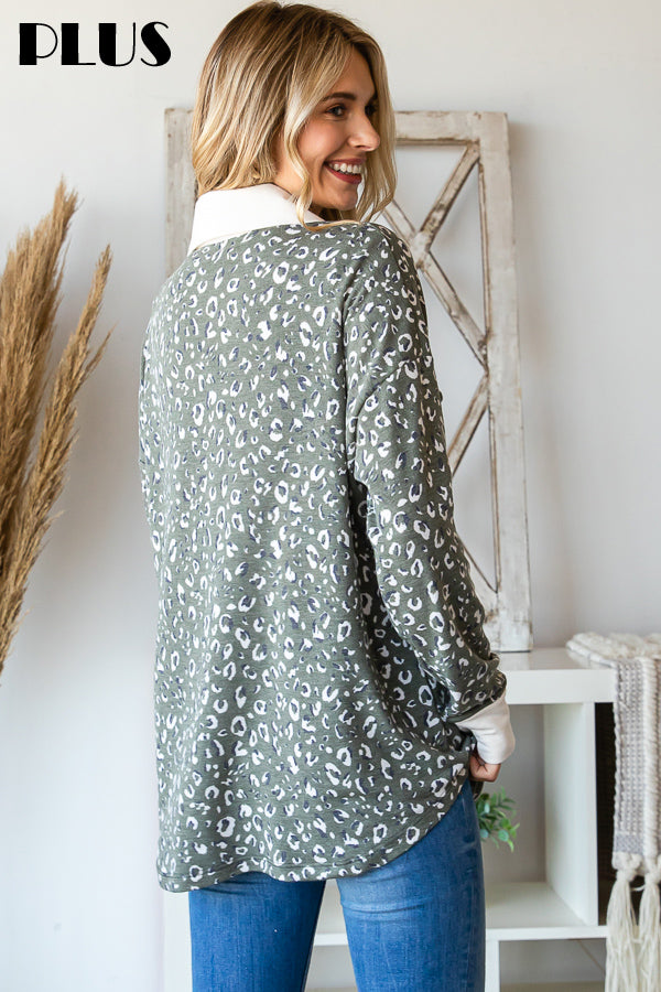 PLUS: Olive Leopard Shacket