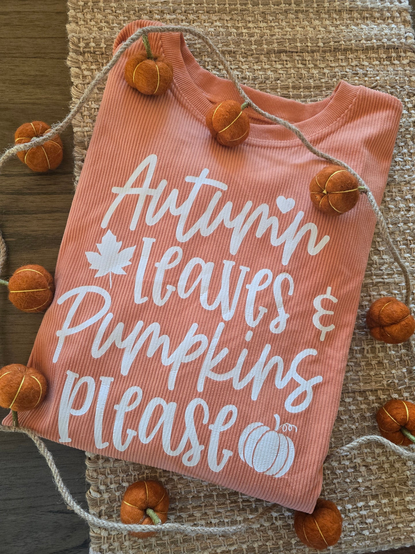 Autumn Leaves Corded Crewneck