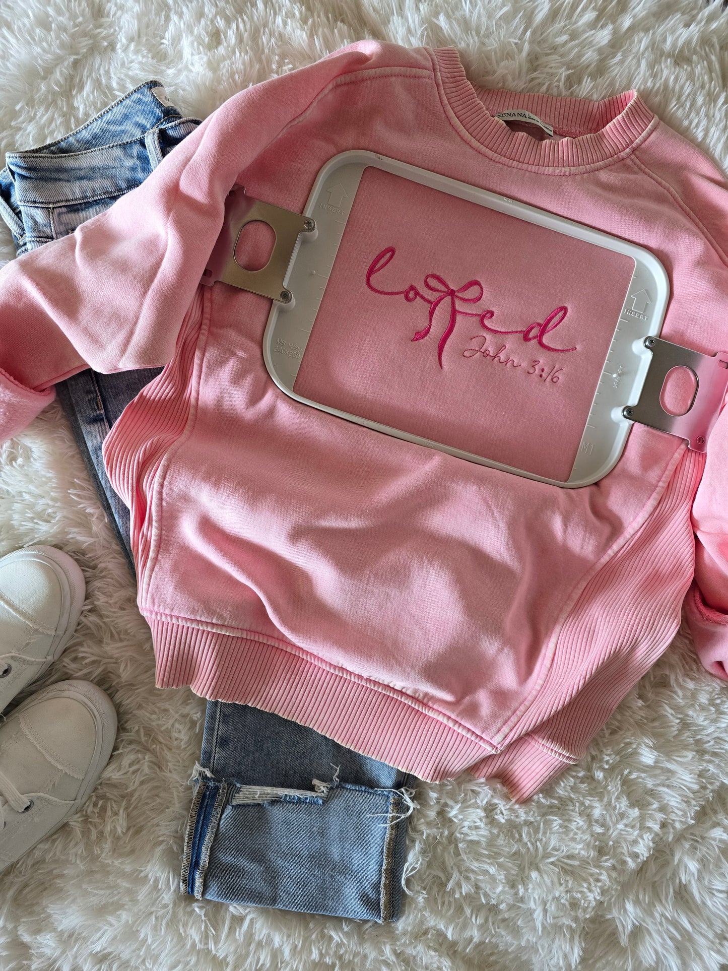 Dusty Pink Washed John 3:16 Sweatshirt
