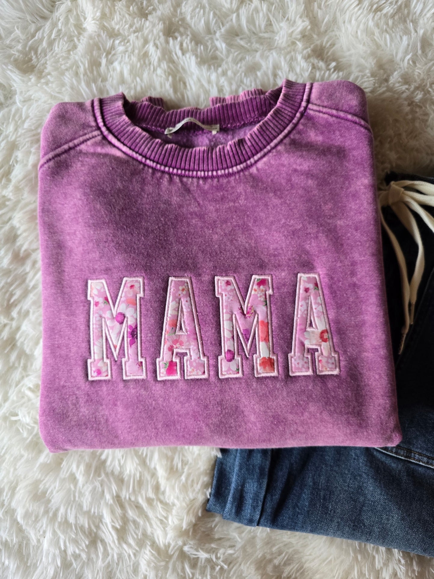 PLUS: Plum Acid Embroidered Mama Sweatshirt