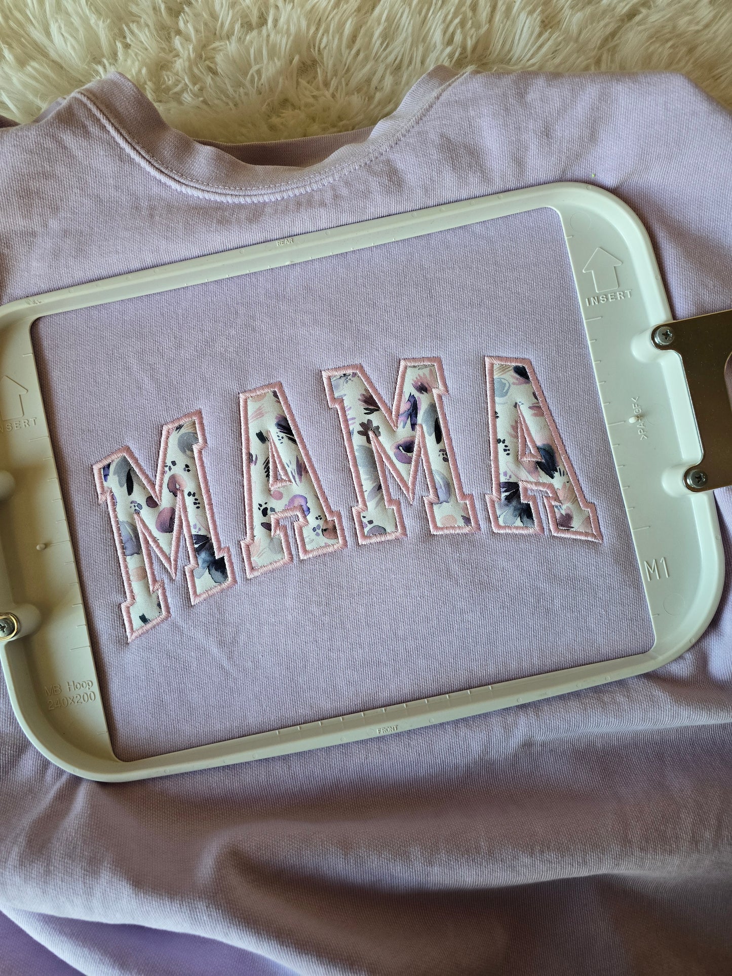 Embroidered Mama Sweatshirt (Violet Meadow)
