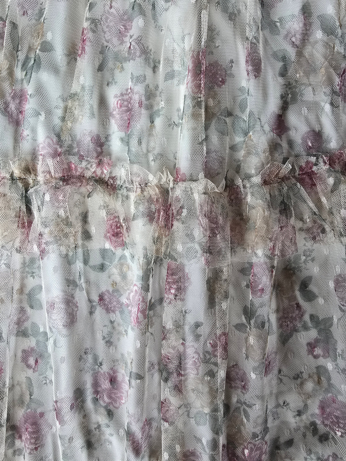 Cream Floral Midi Dress