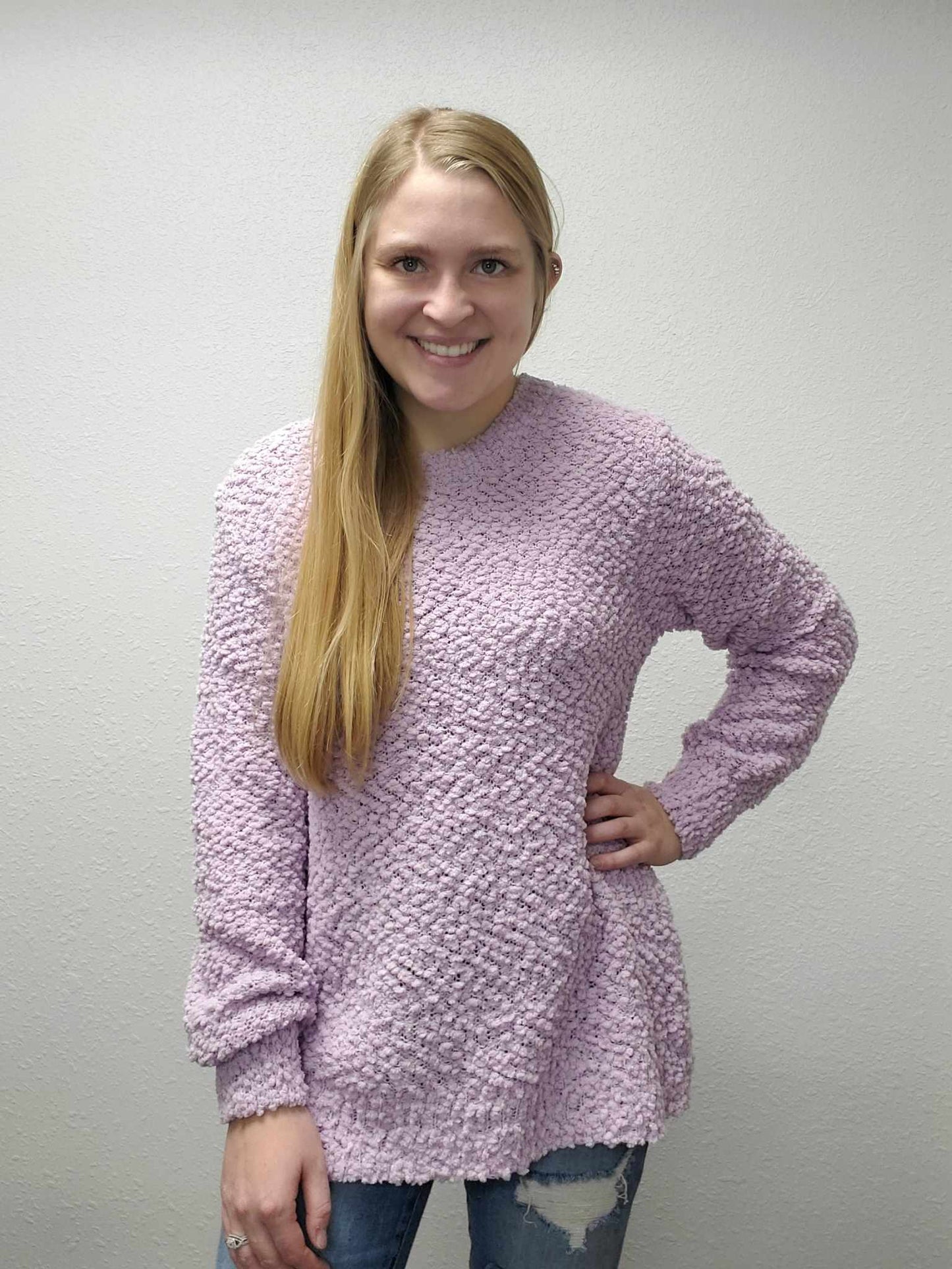 Lavender Popcorn Sweater