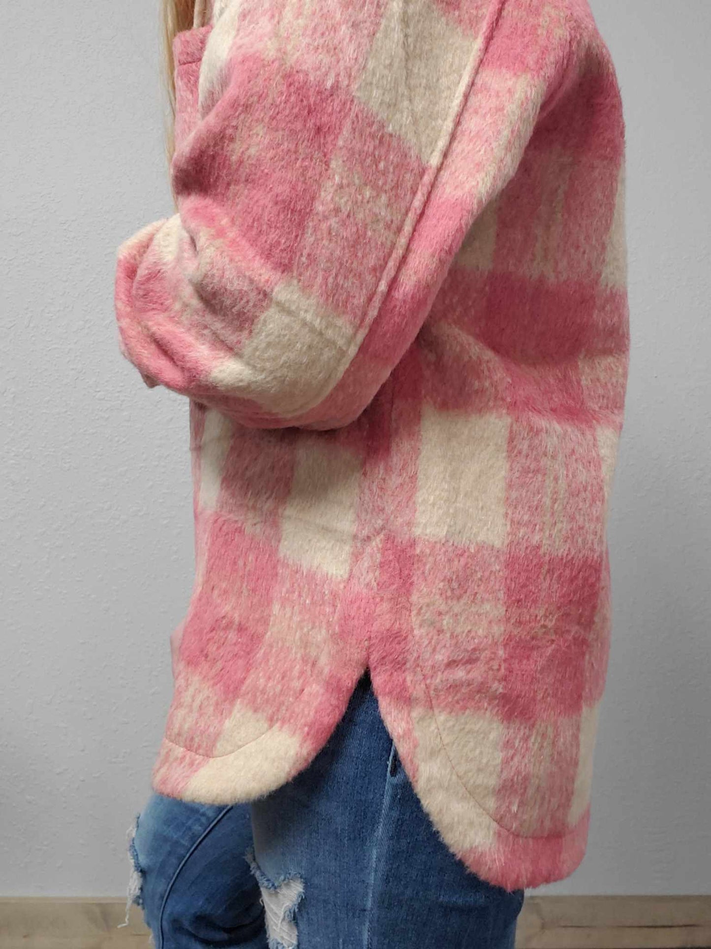 Peach Blossom Plaid Jacket