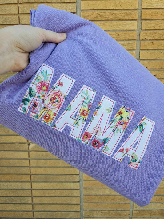 MAMA Block Letters Embroidered Crewneck Sweatshirt