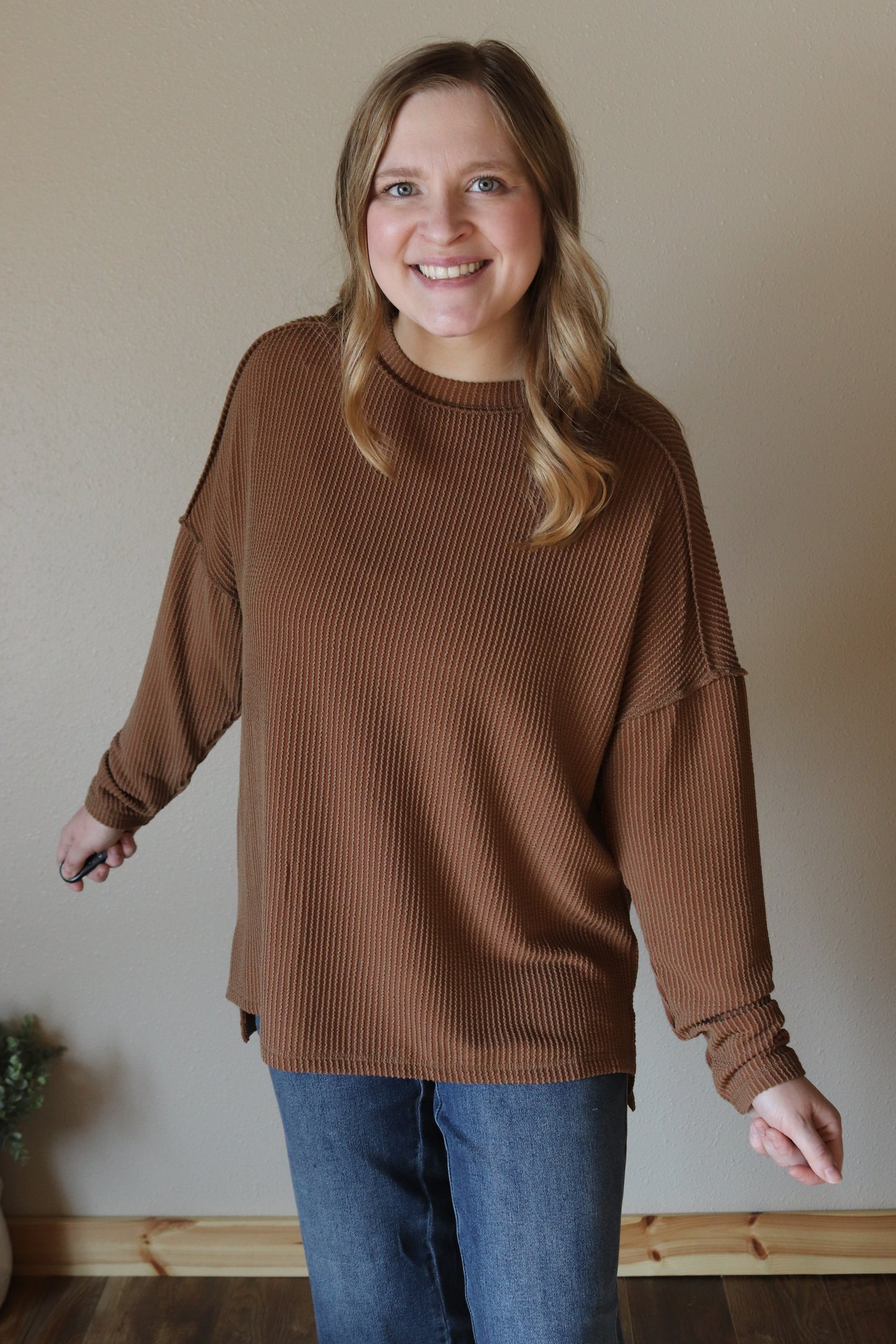 Coffee Urban Ribbed Long Sleeve