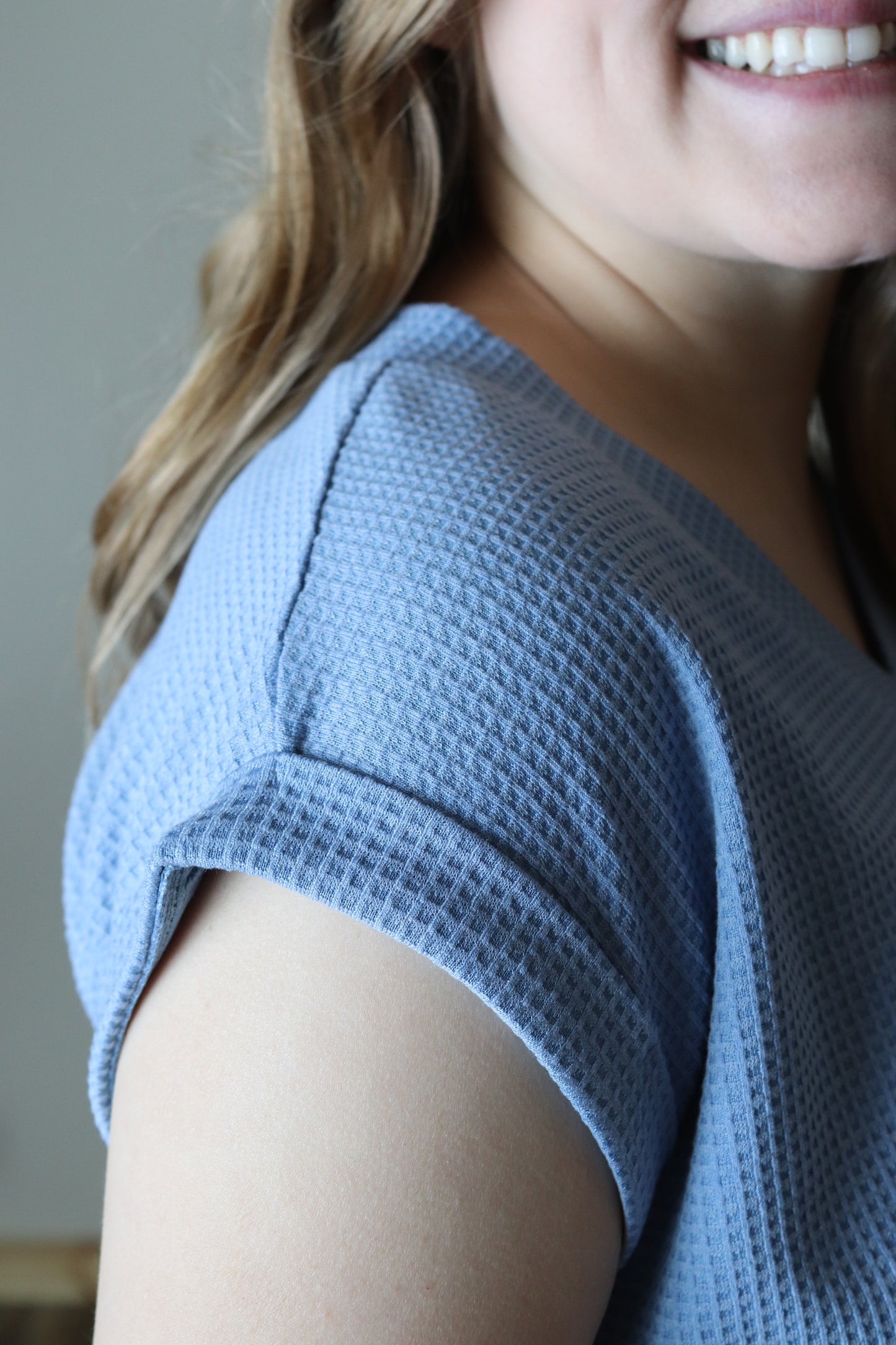 Denim Thermal Knit Top