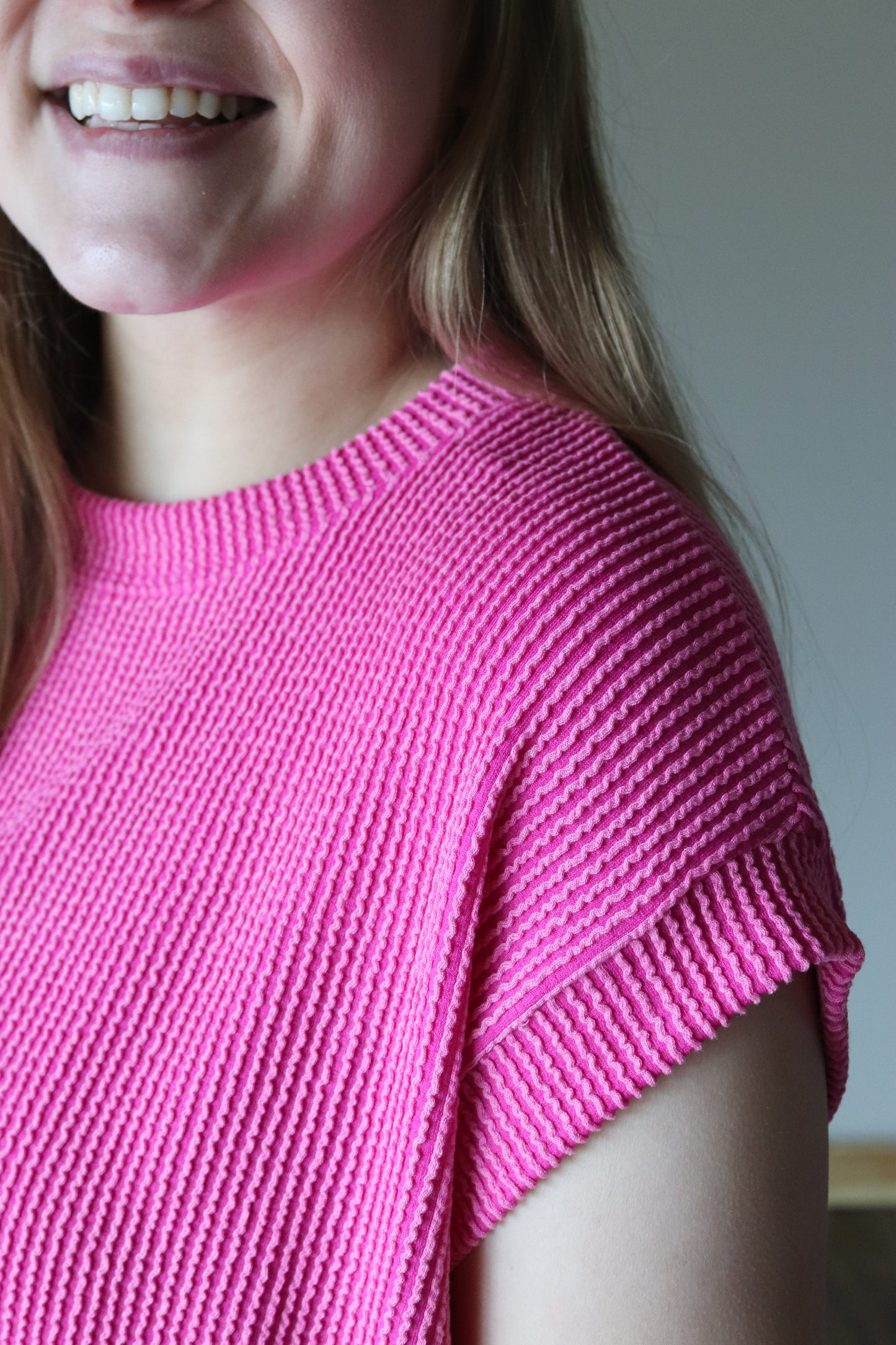 Hot Pink Urban Ribbed Tee/Shorts Set