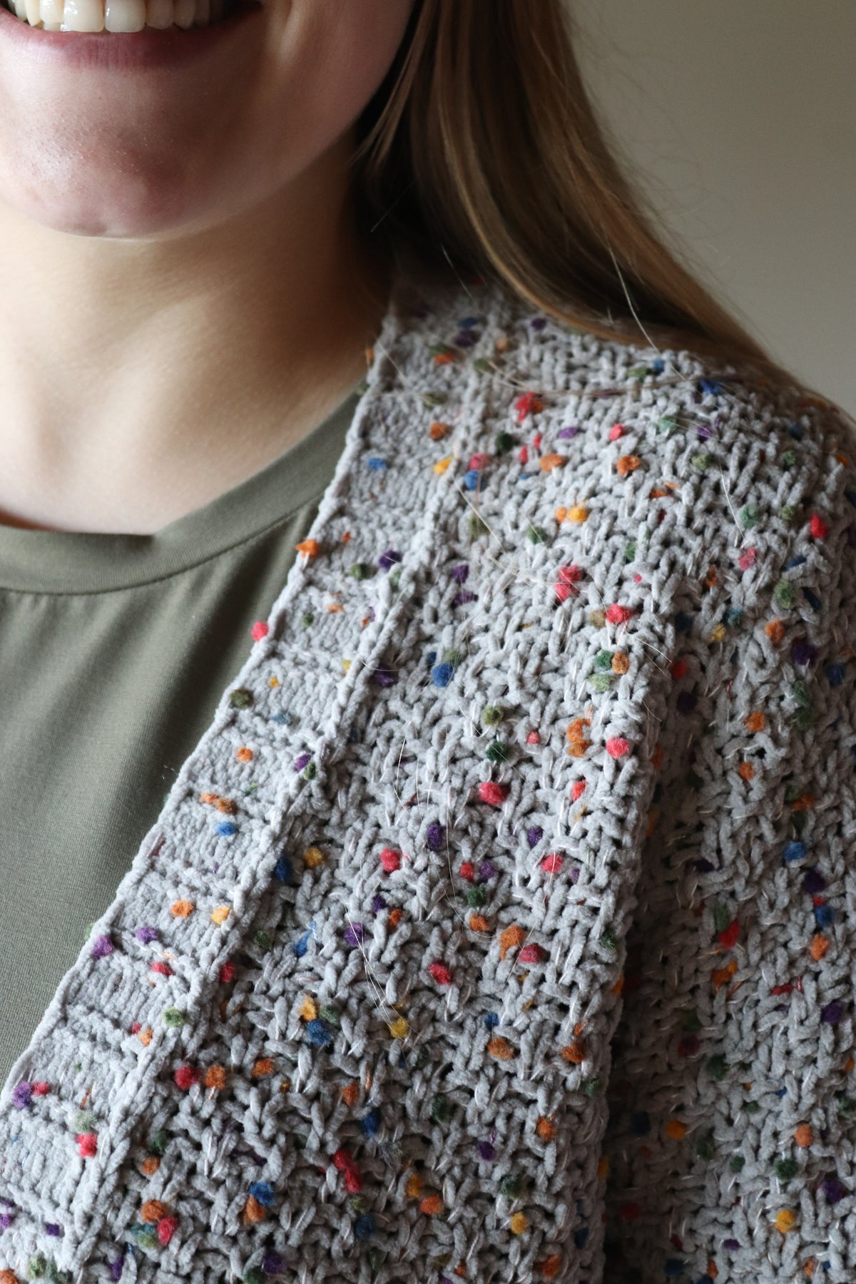 Multicolor Popcorn Cardigan