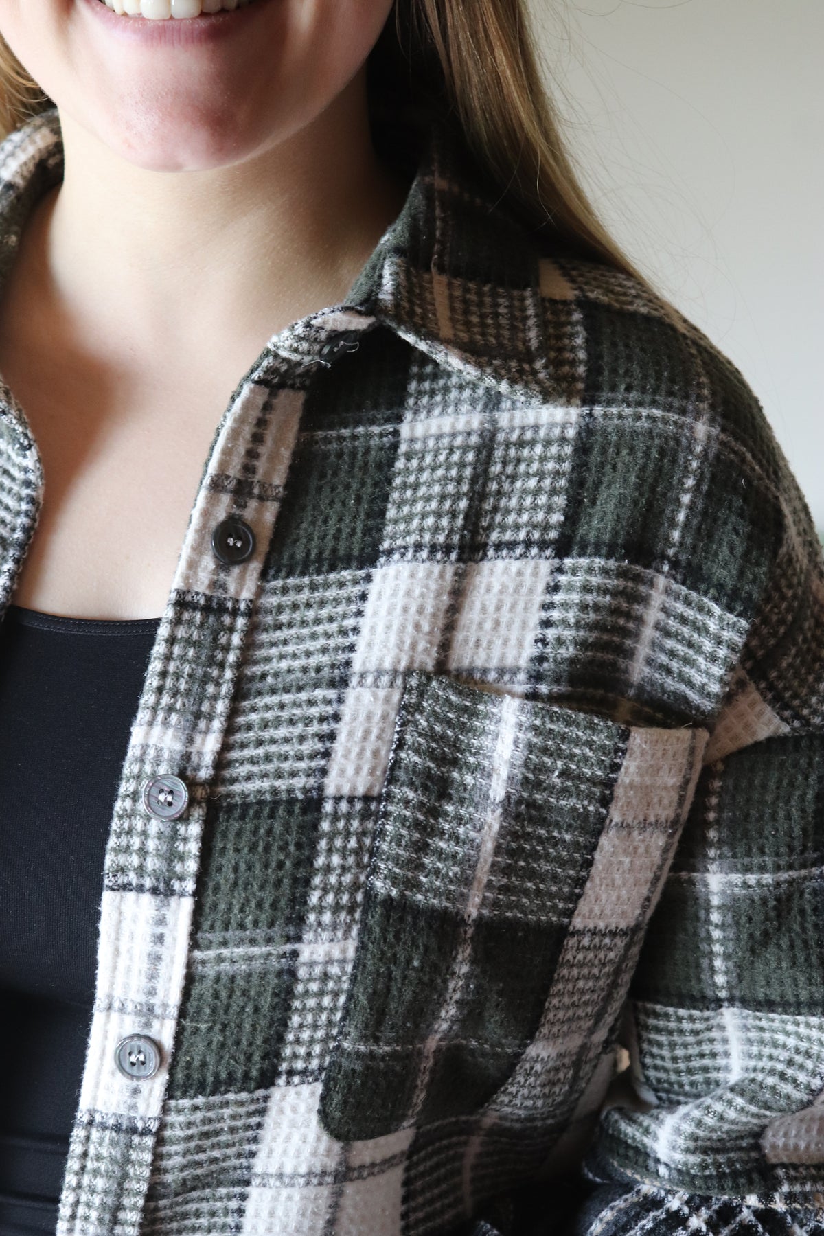 Olive Plaid Shacket