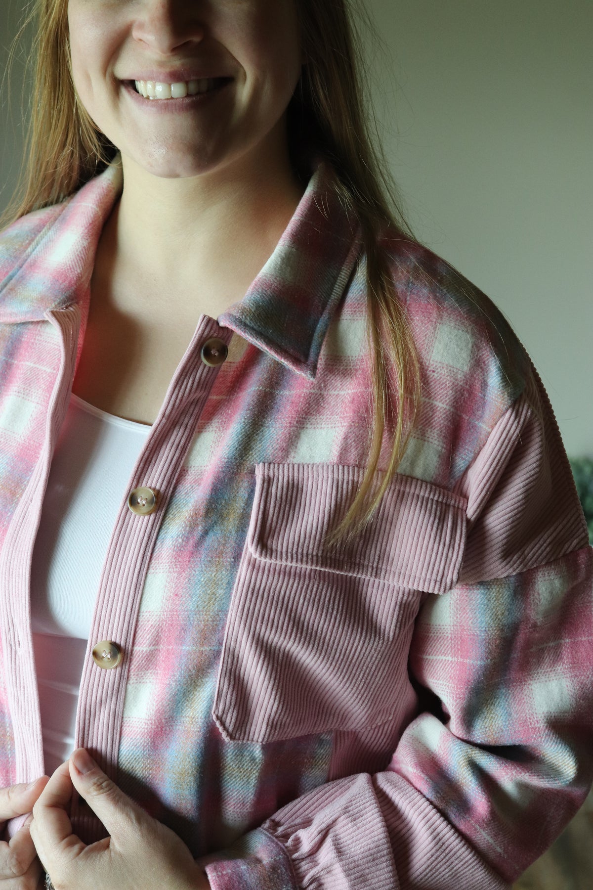 Pink Plaid Shacket