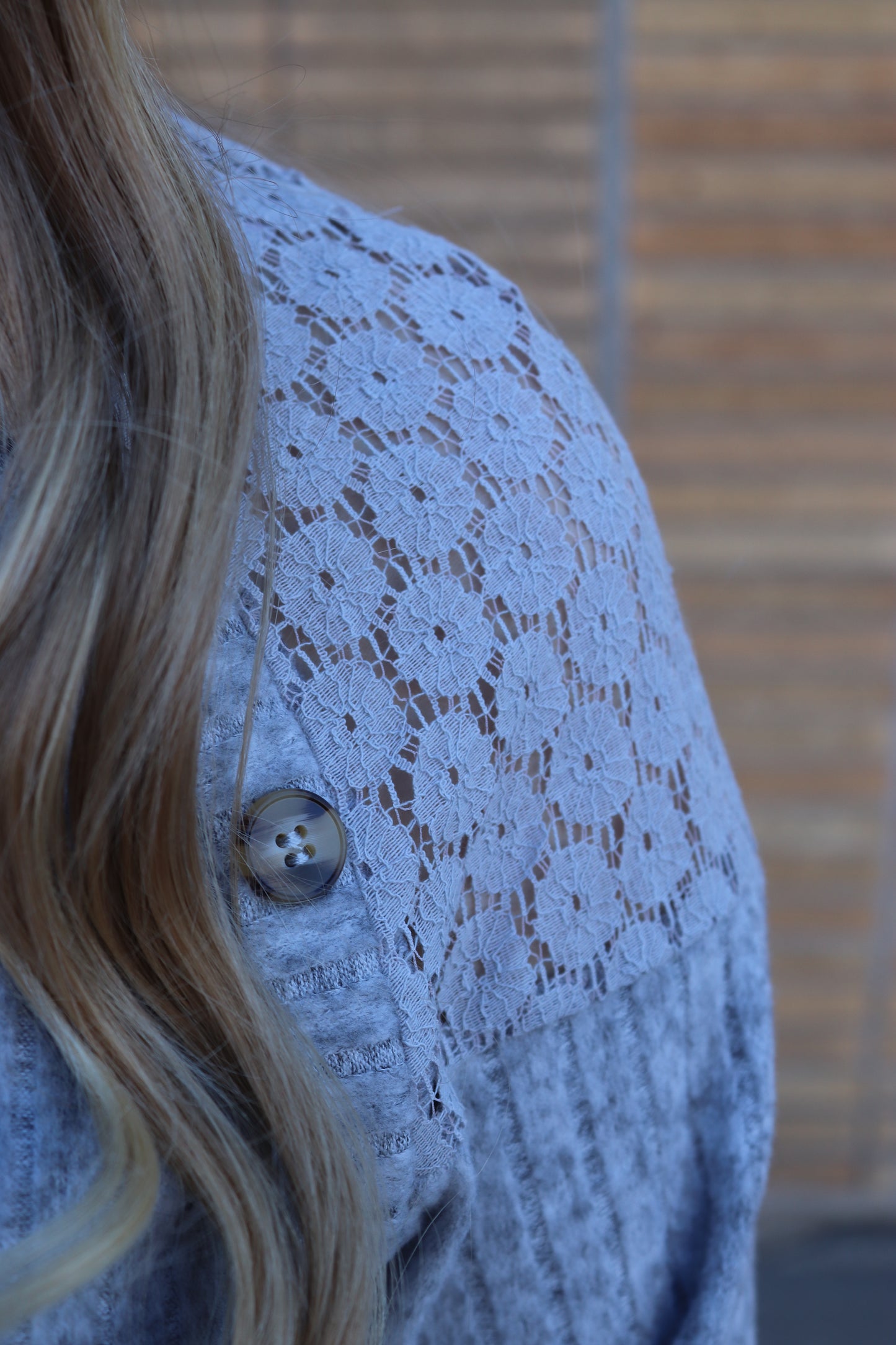 Gray Lace Long Sleeve