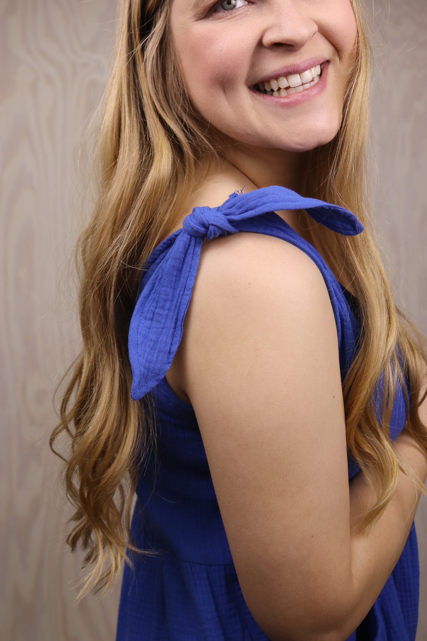 Royal Blue Gauze Romper