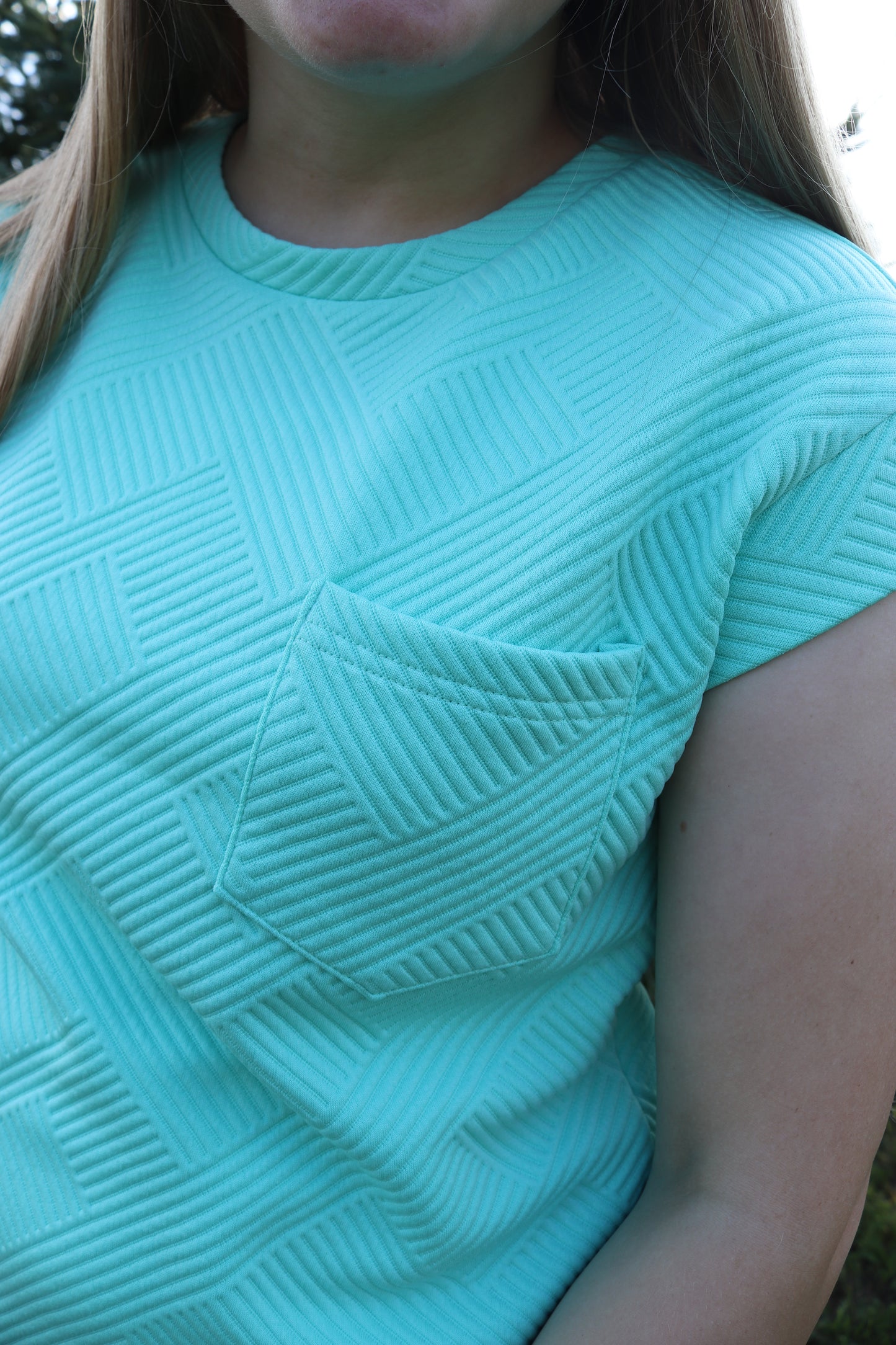 Mint Textured T-shirt Dress