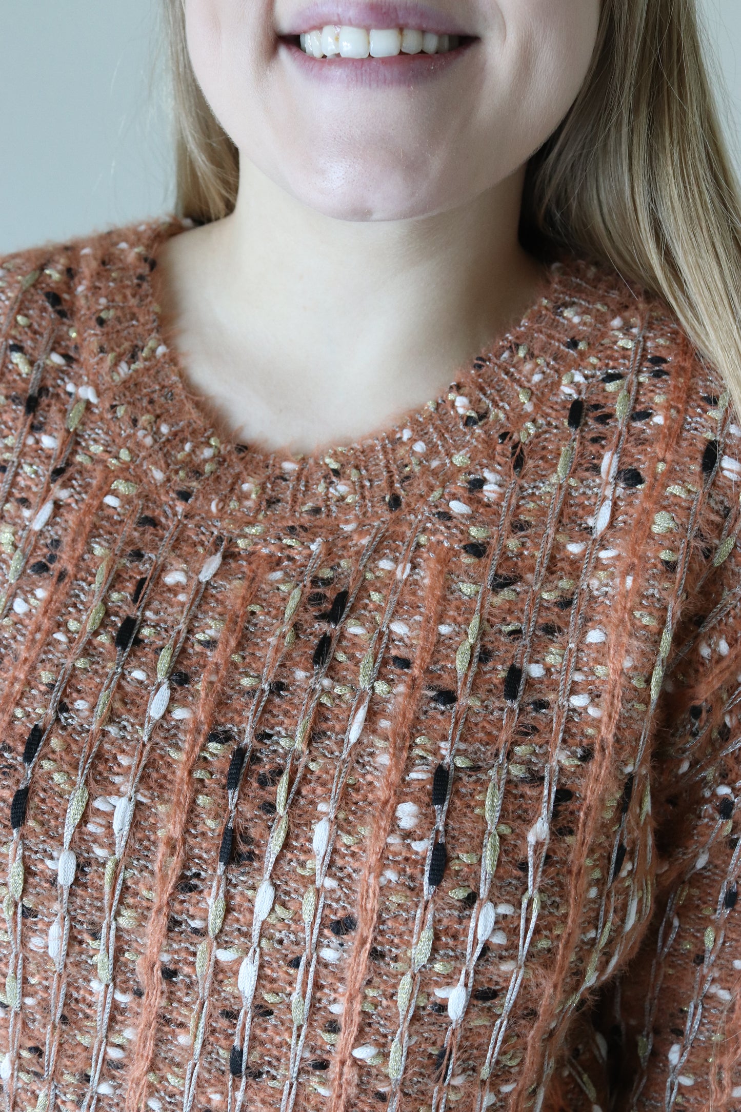 Rust Shimmer Sweater