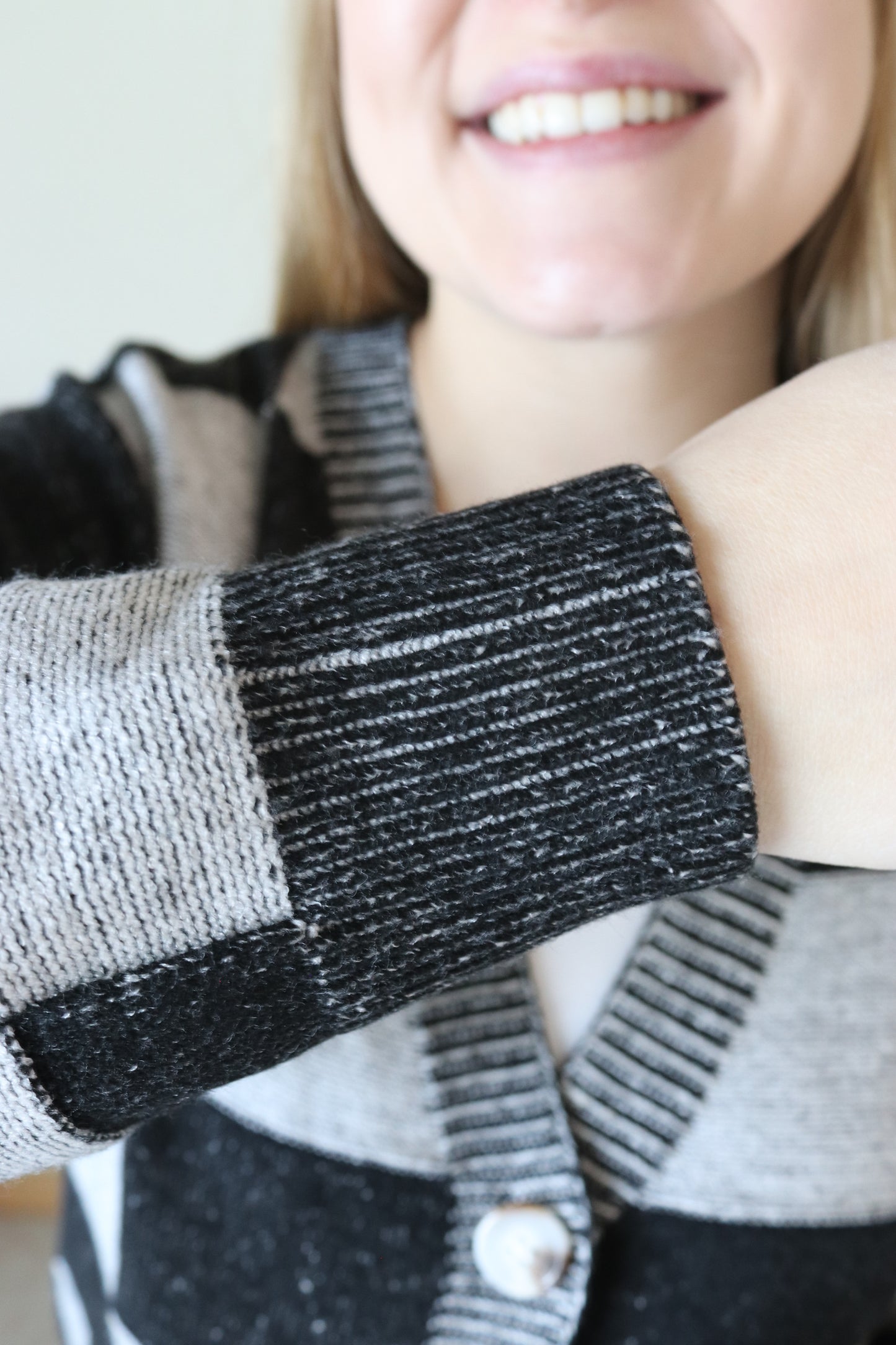 Black Checkered Cardigan