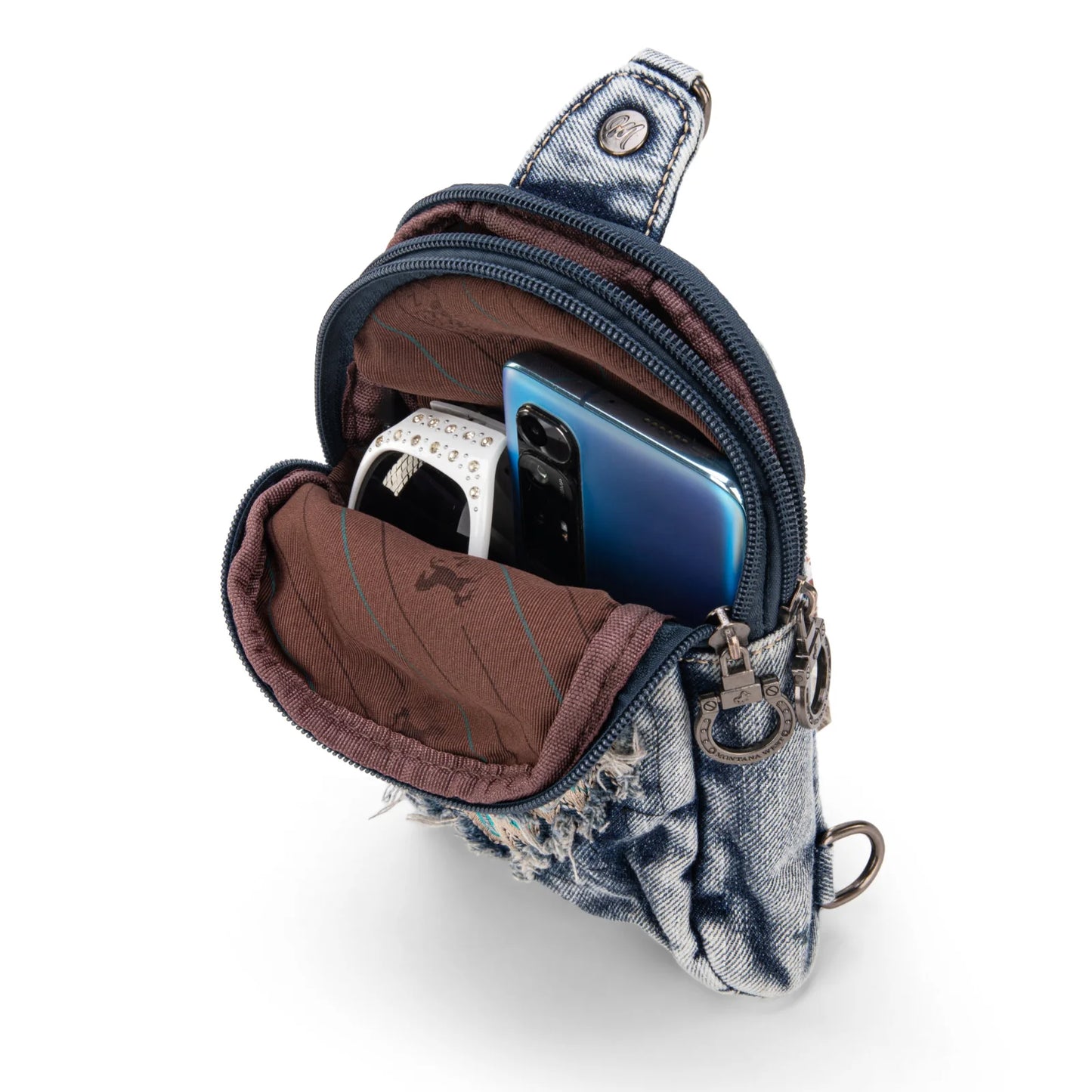 WRANGLER: Denim Aztec Crossbody