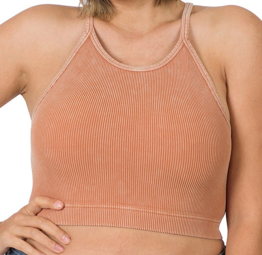 PLUS: Butter Orange Washed Ribbed Seamless Crop Cami