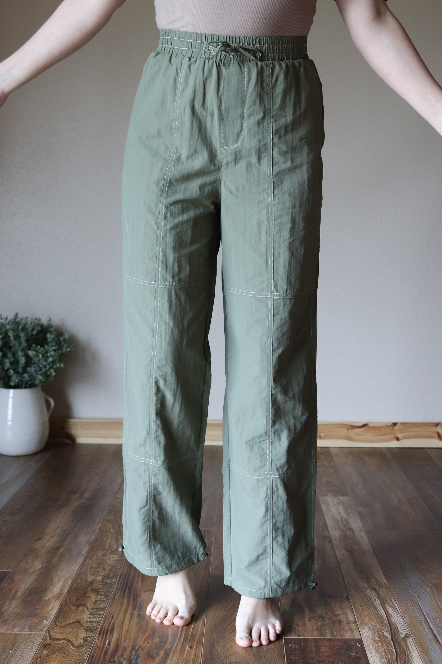 Olive Parachute Jogger