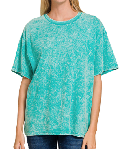 Teal Washed Tee