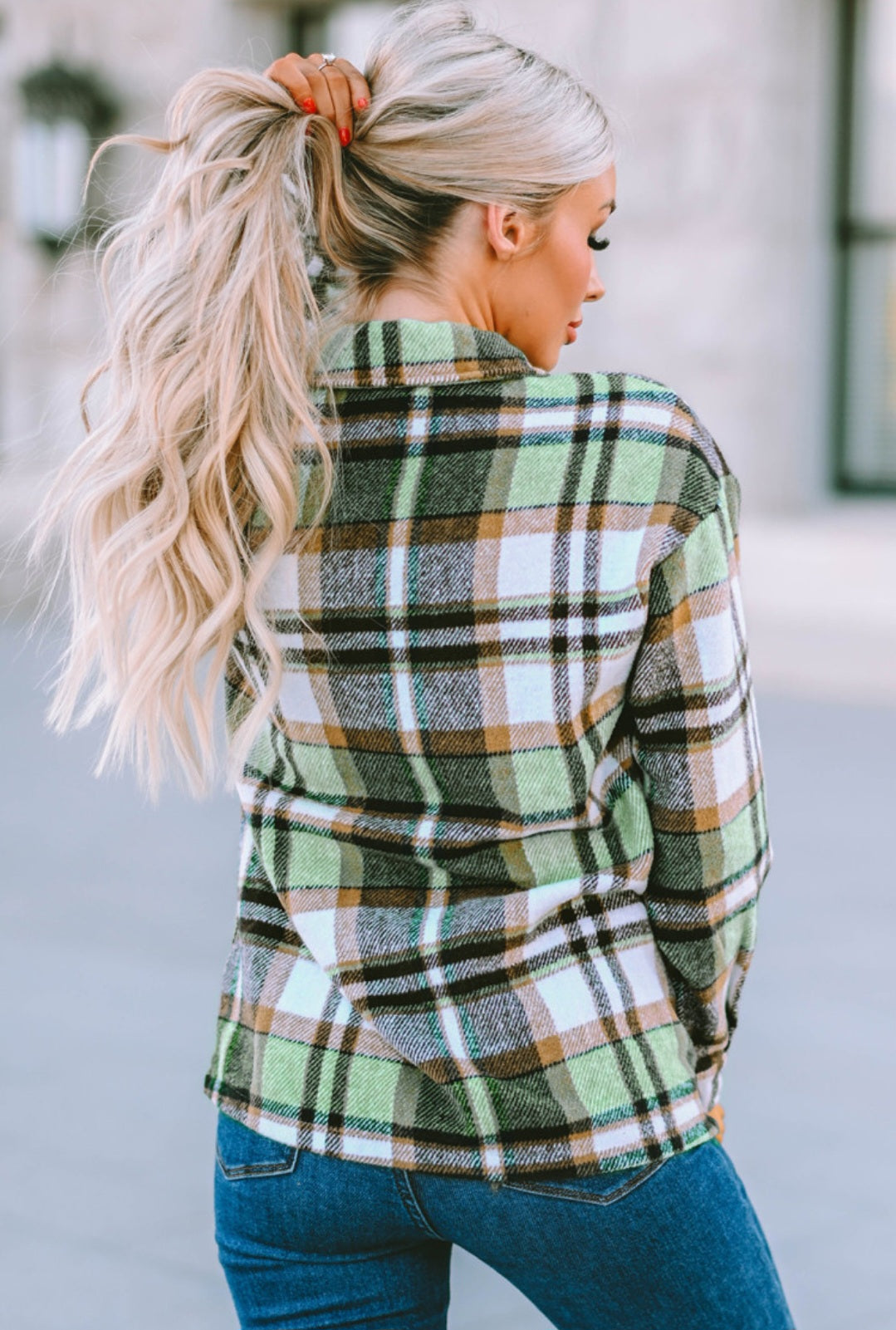 Green Plaid Shacket