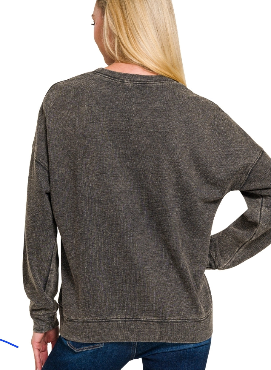 Black Acid Washed Sweatshirt