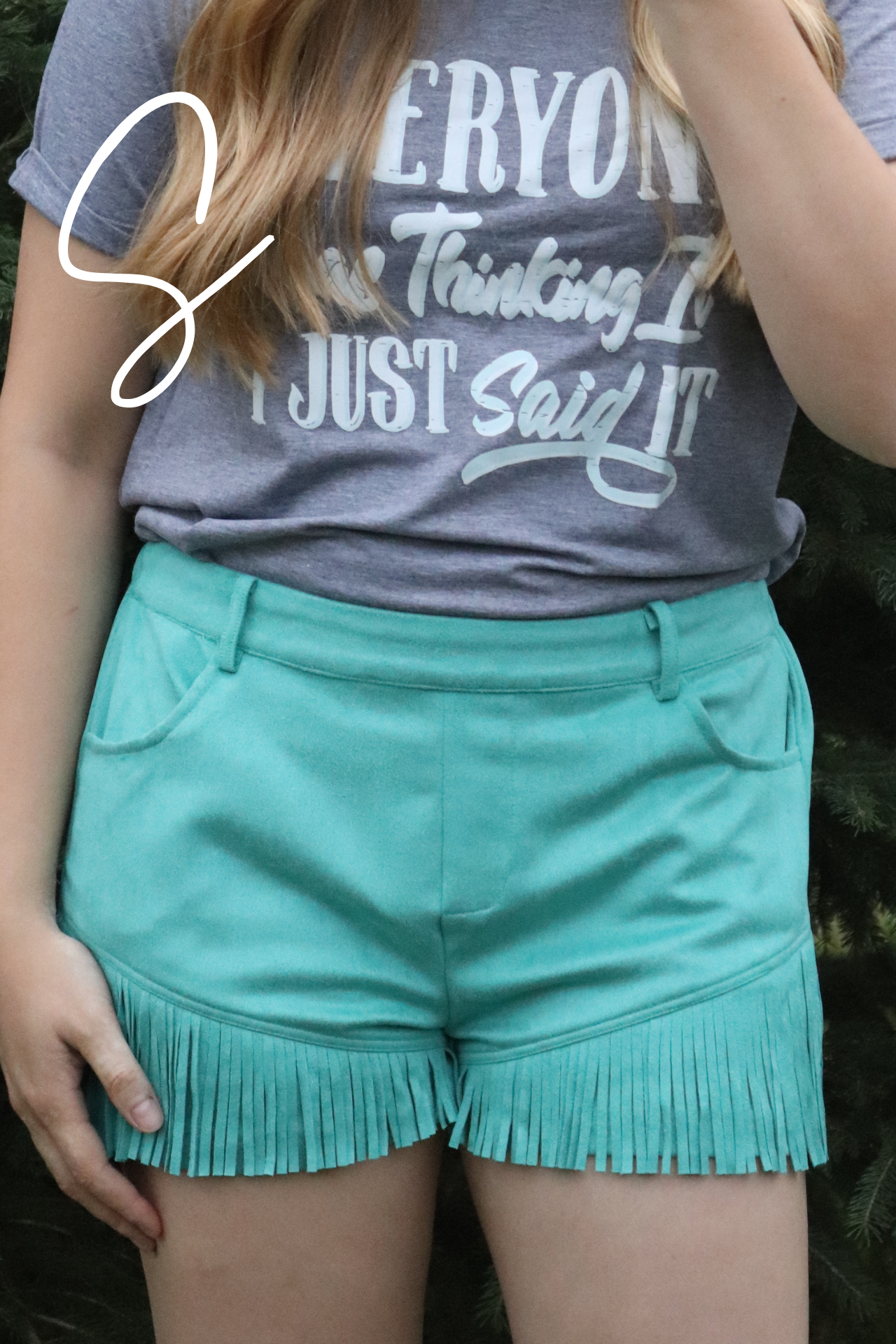 Turquoise Nashville Babe Shorts