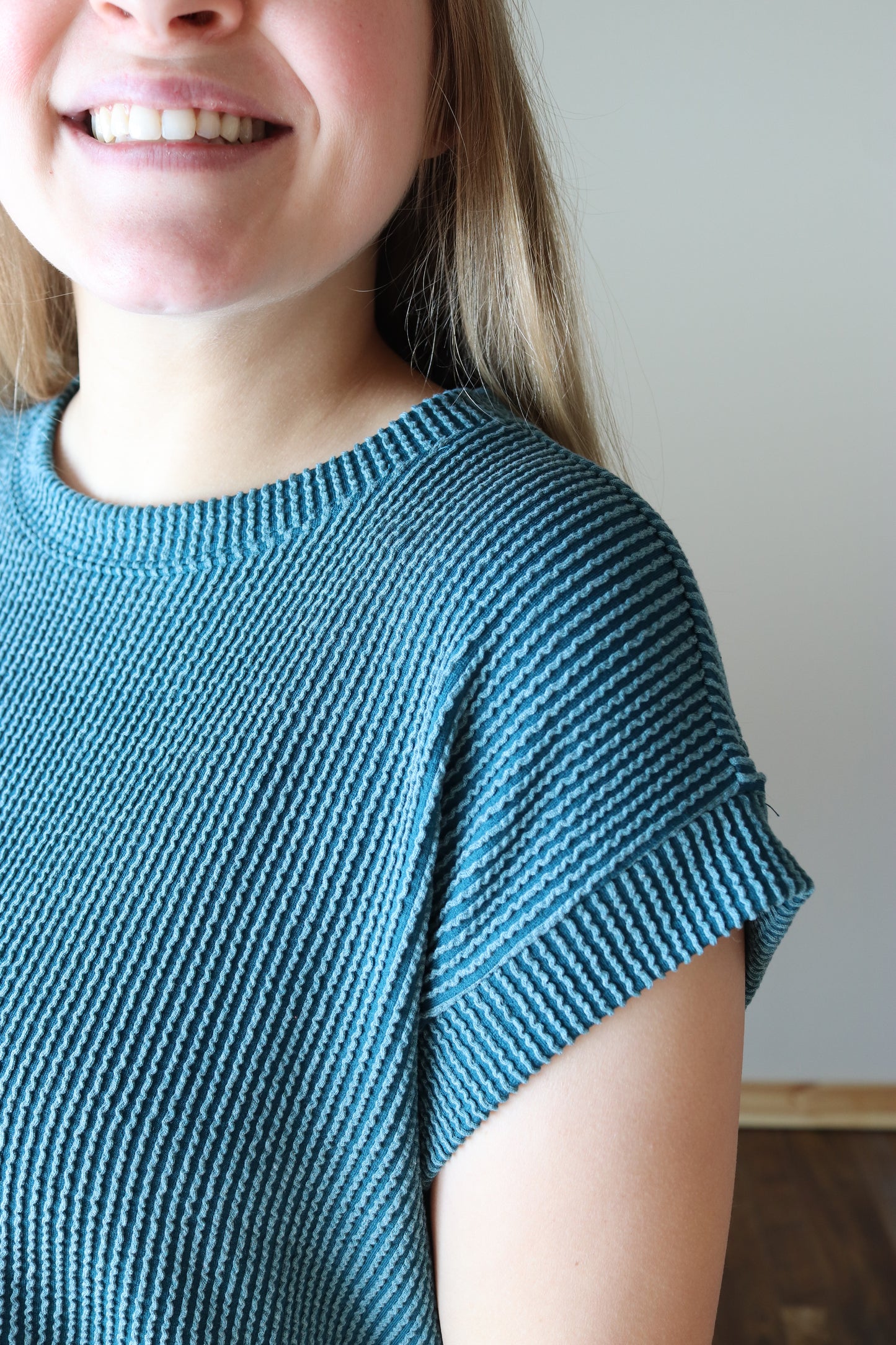 Teal Urban Ribbed Tee/Shorts Set