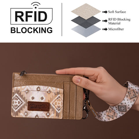 WRANGLER: Khaki Aztec Wristlet