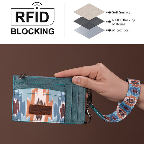 WRANGLER: Turquoise Aztec Wristlet