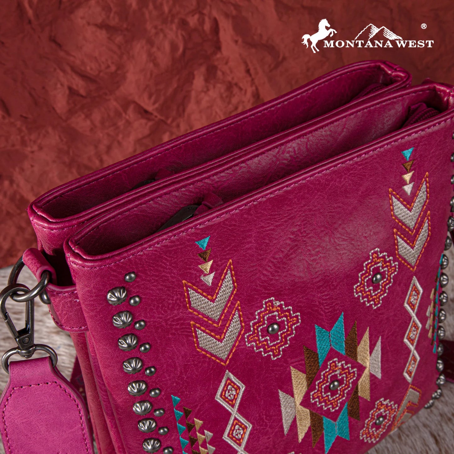 MONTANA WEST: Embroidered Crossbody (Concealed Carry)