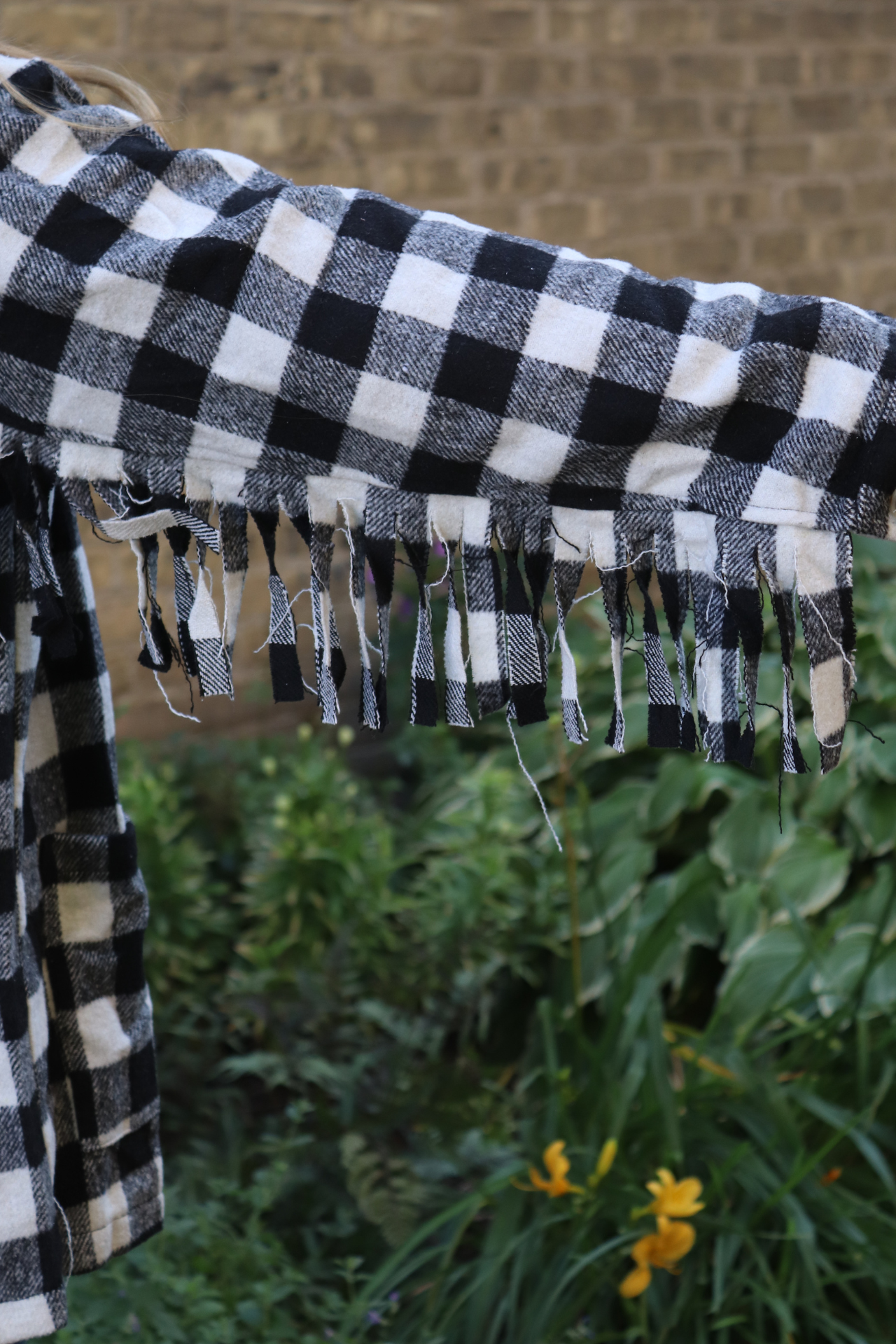 Black and White Fringe Plaid Shacket