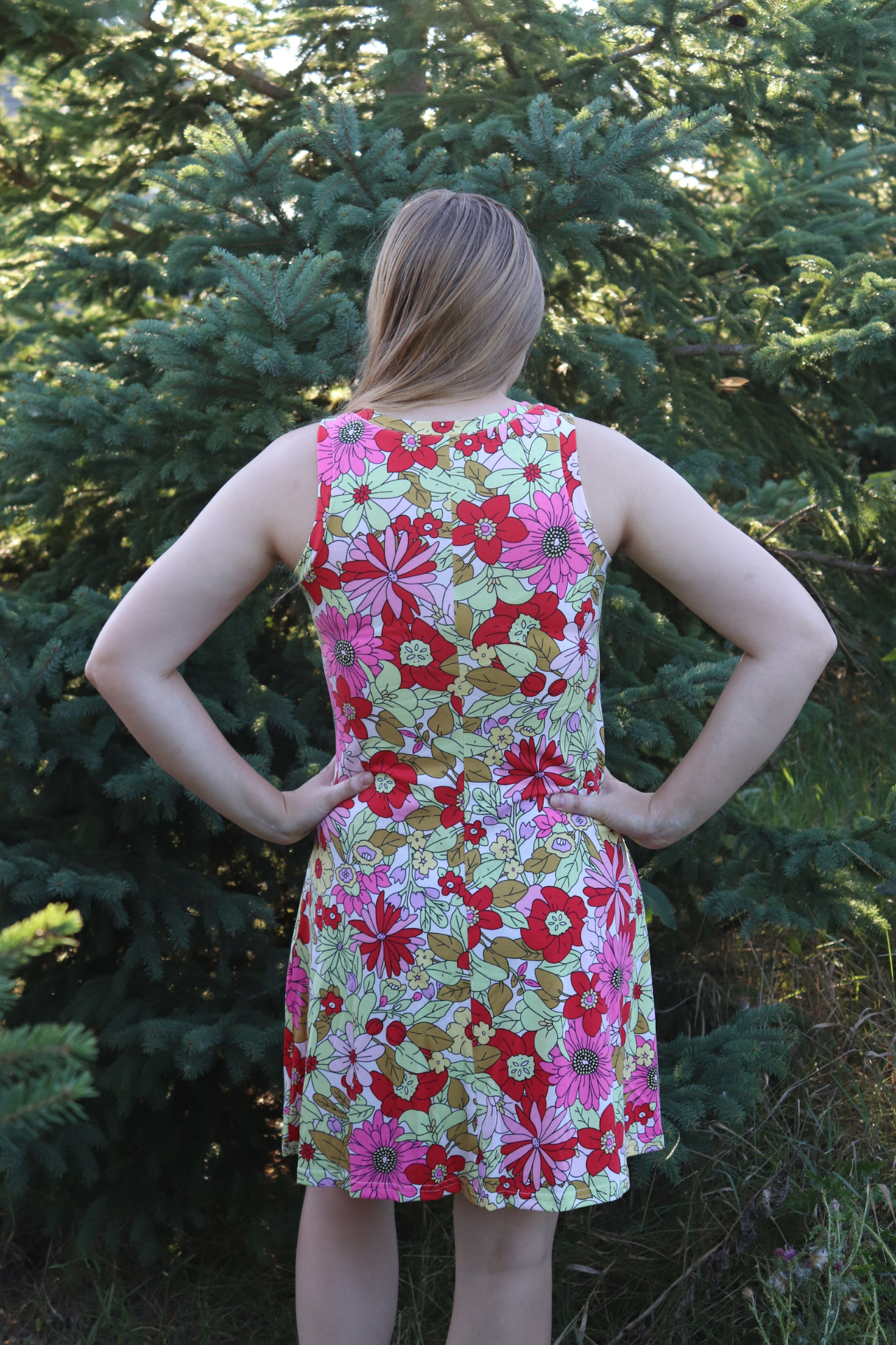 Pink Floral Tank Dress