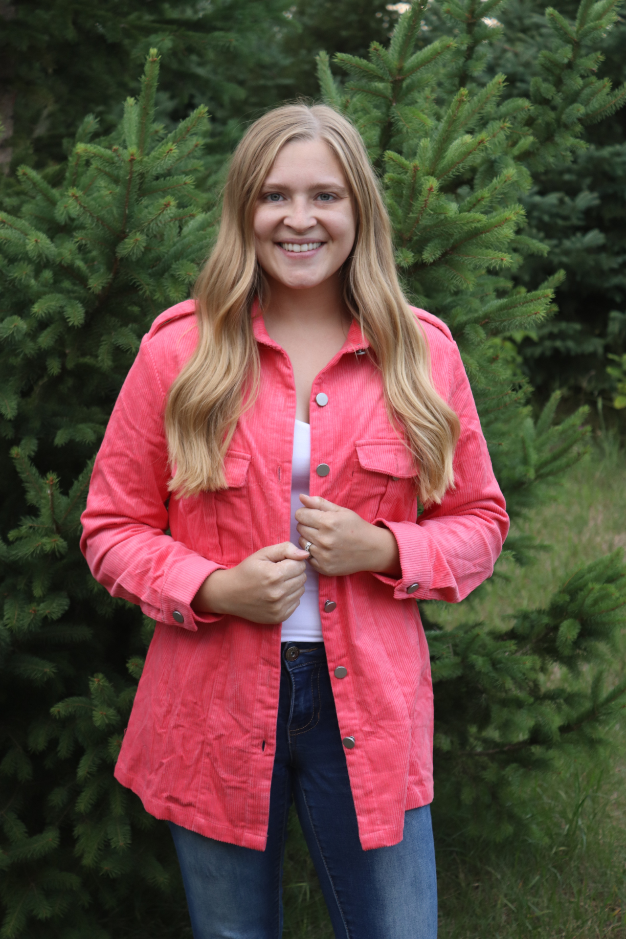 Pink Corduroy Shacket