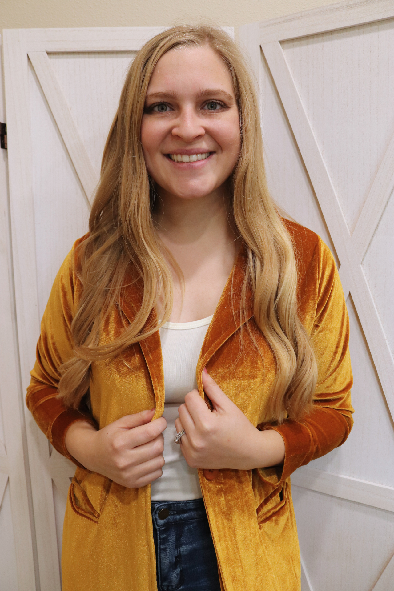 Mustard Velvet Cardigan