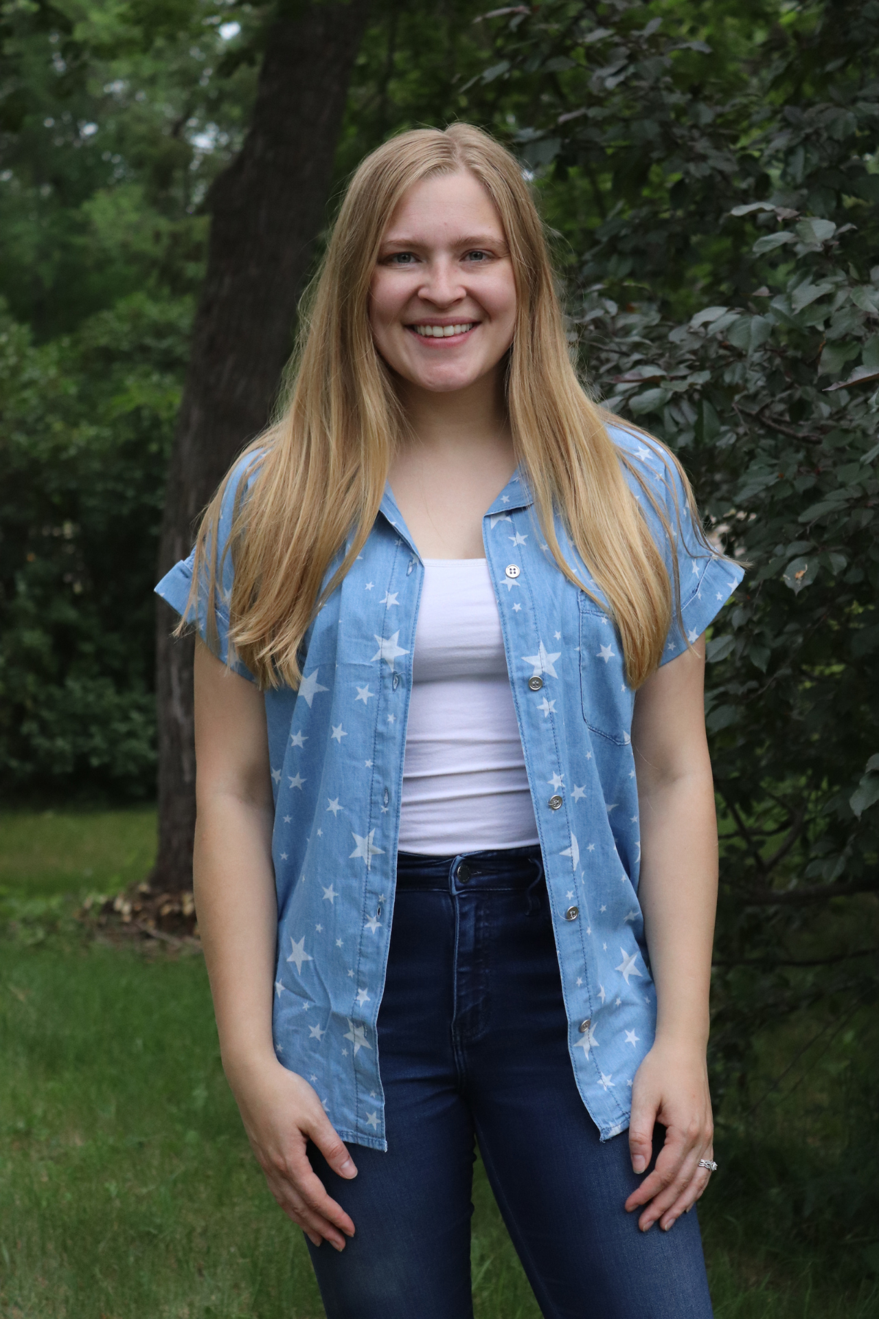 Denim Stars Button Up