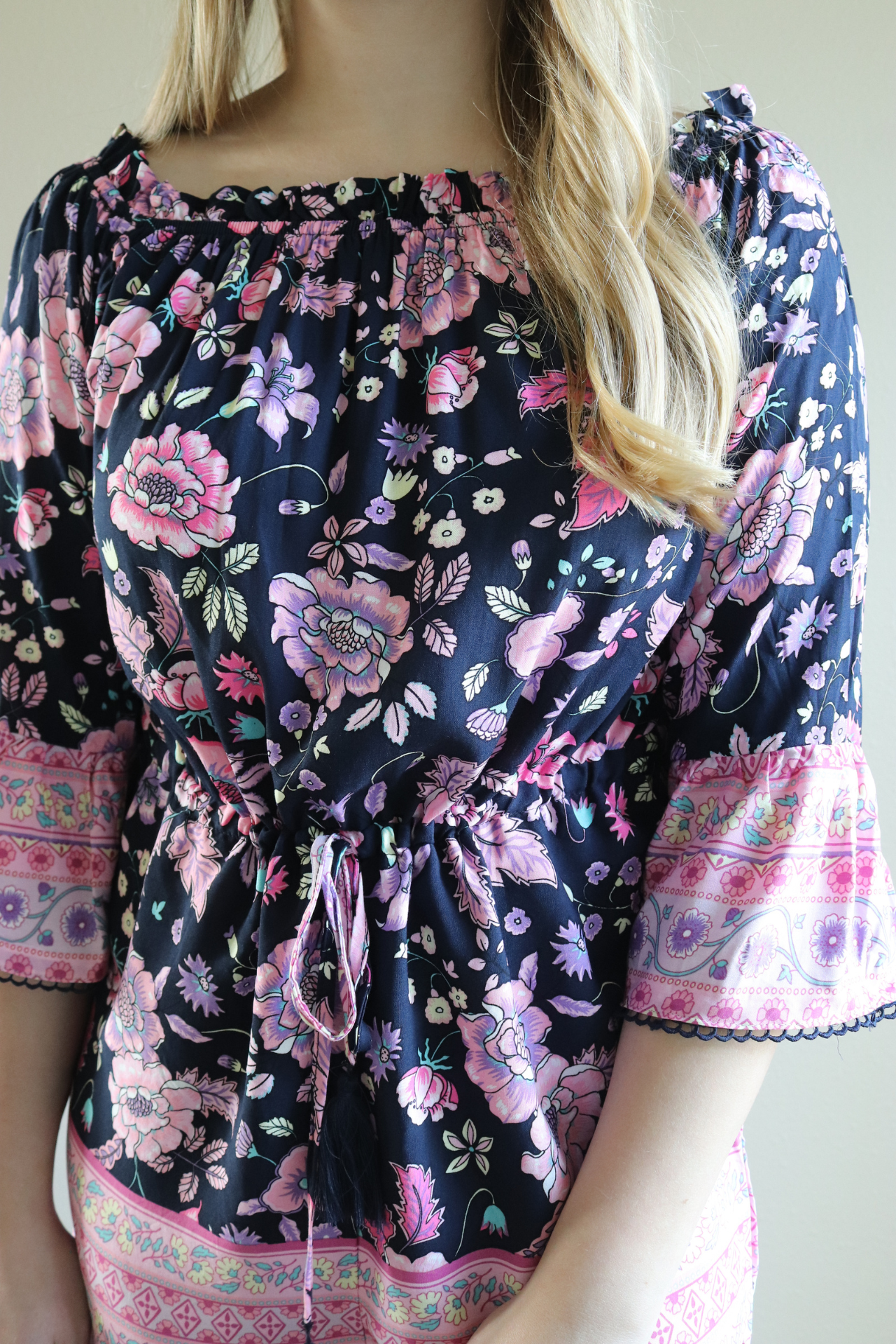 Navy Floral Romper
