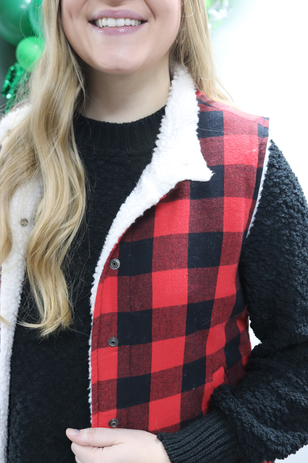 PLUS: Buffalo Plaid Sherpa Vest