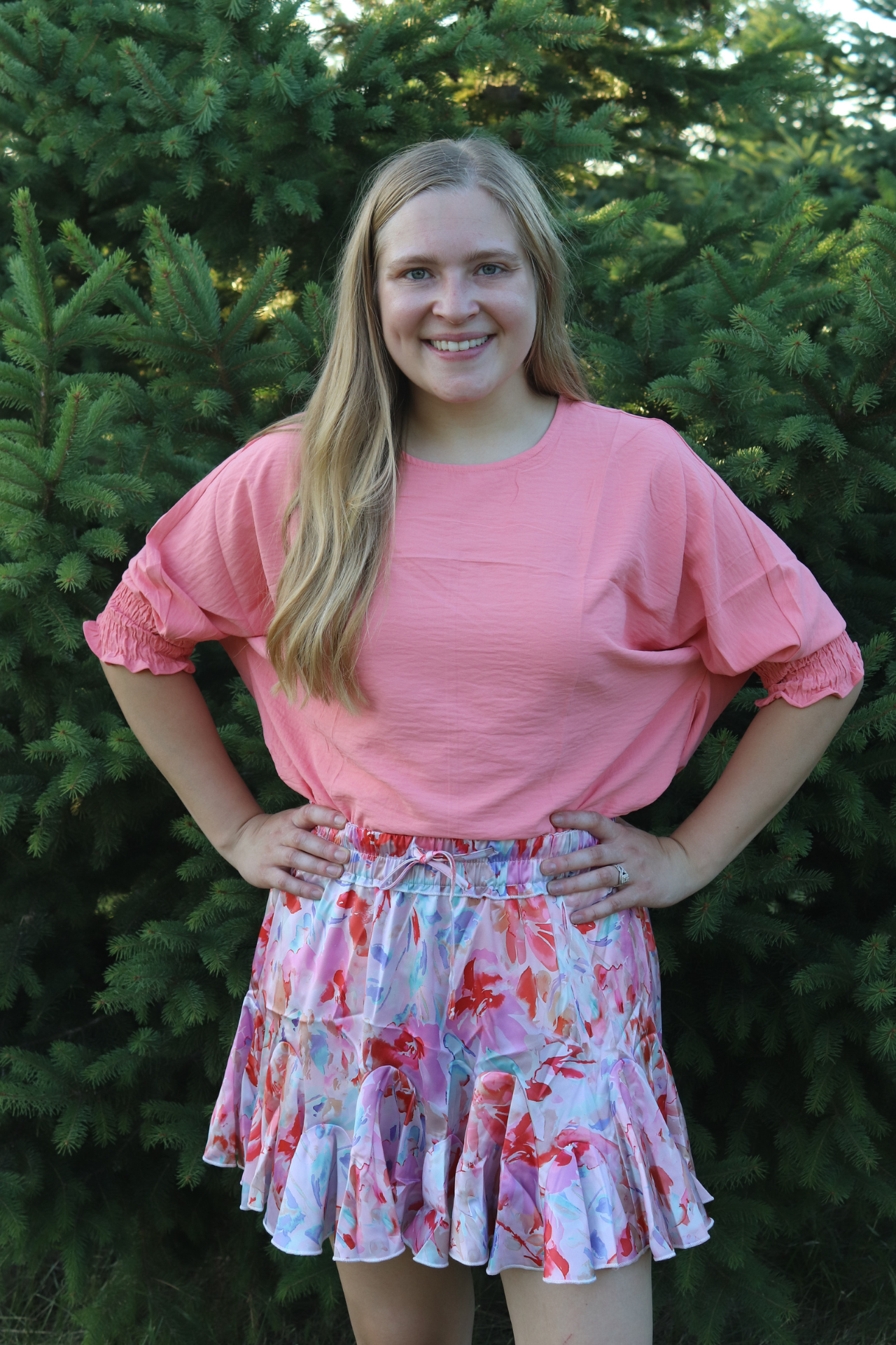 Watercolor Ruffled Skirt