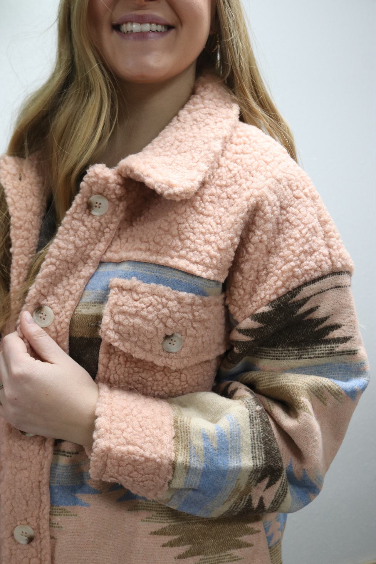 Blush Aztec Sherpa