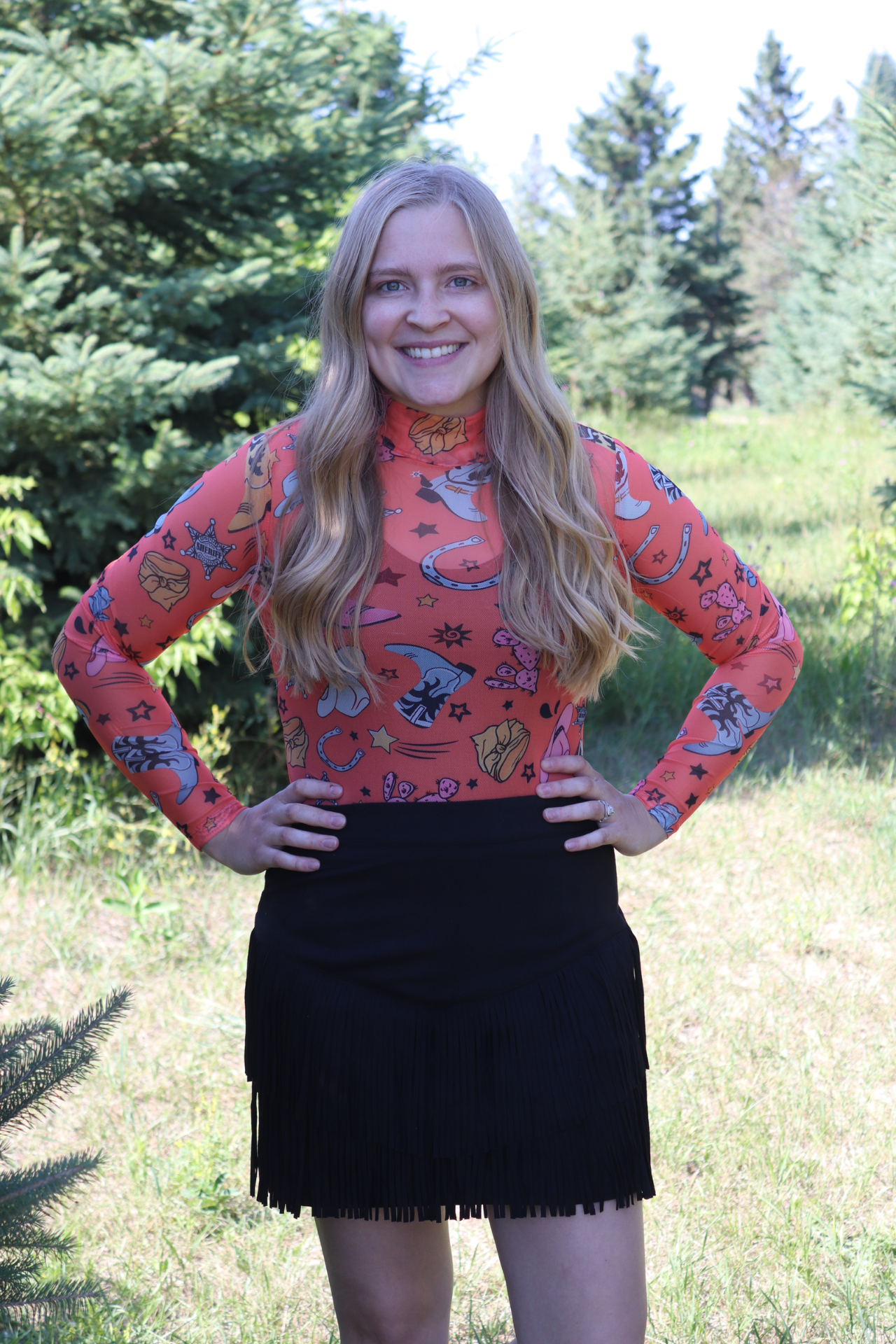 Rodeo Bound Mesh Long Sleeve Bodysuit