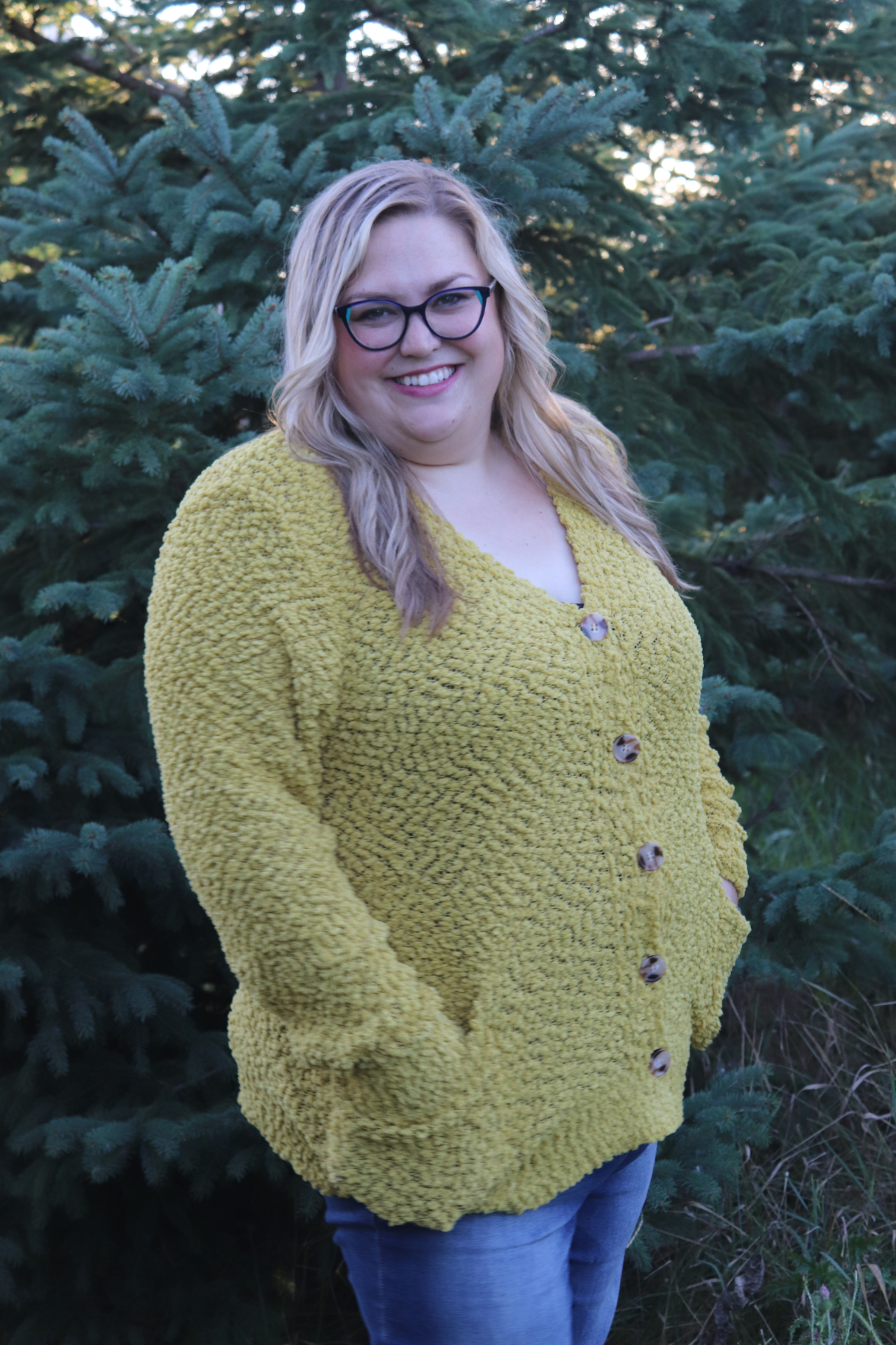 PLUS: Mustard Popcorn Cardigan