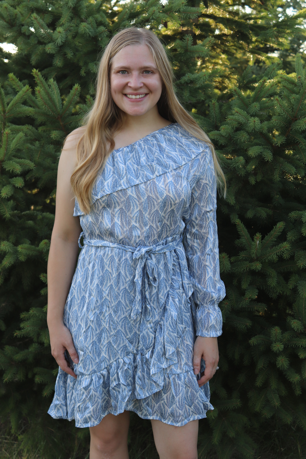 One Shoulder Ruffled Dress