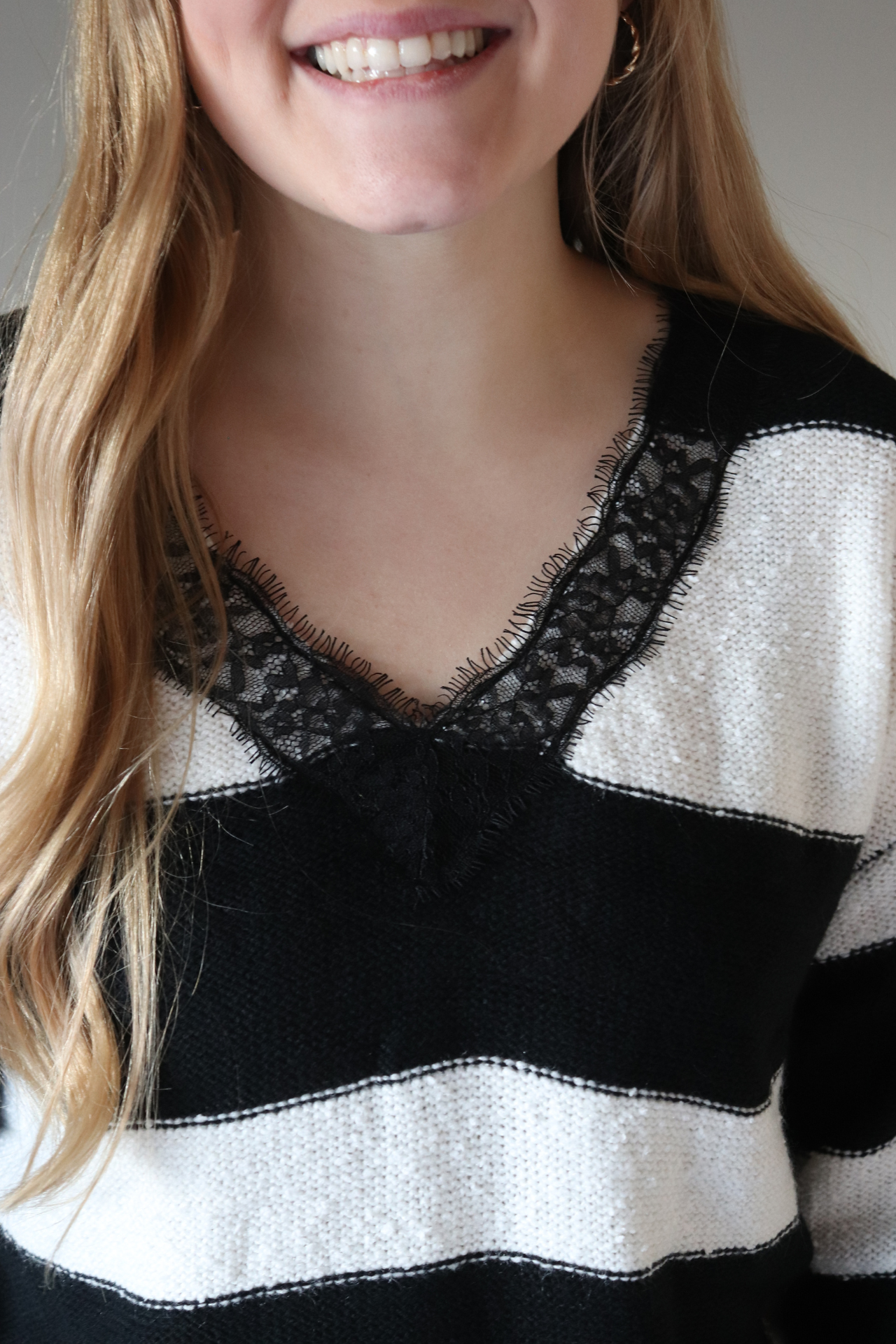 Black and White Striped Sweater