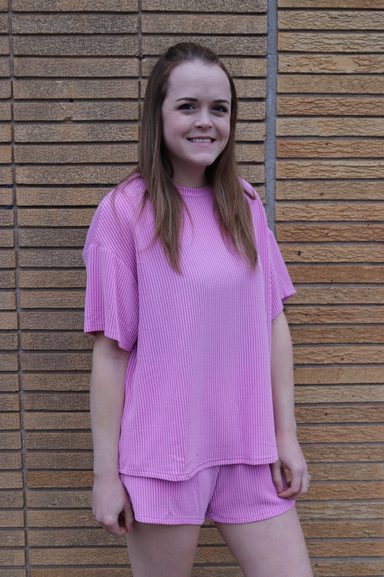 Pink Urban Ribbed Lounge Set