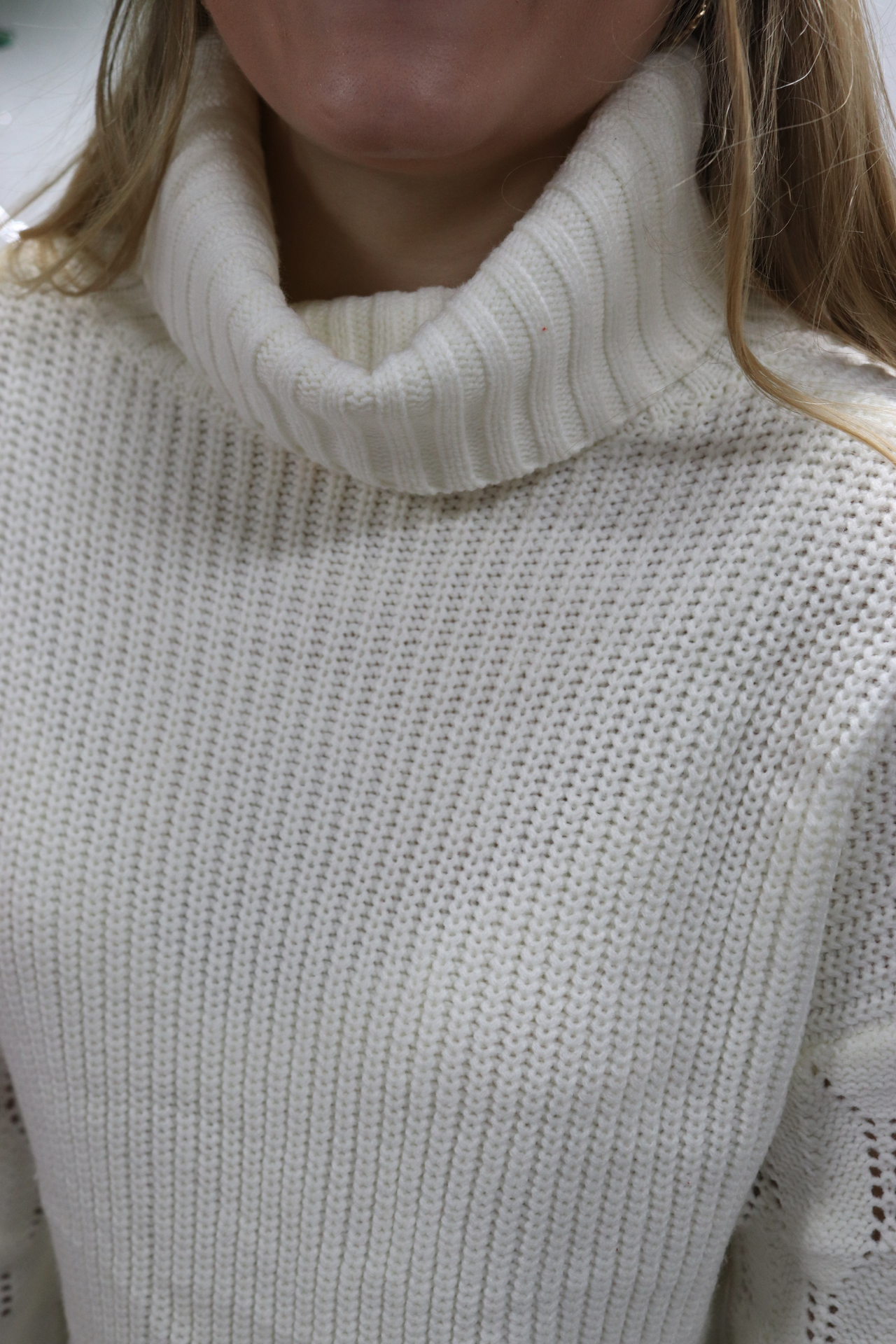 White Turtleneck Sweater Dress