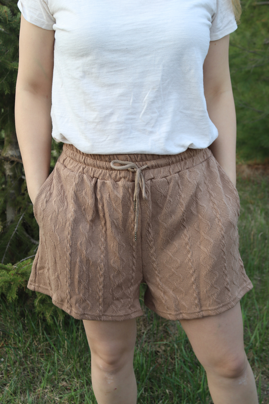 Tan Knit Shorts