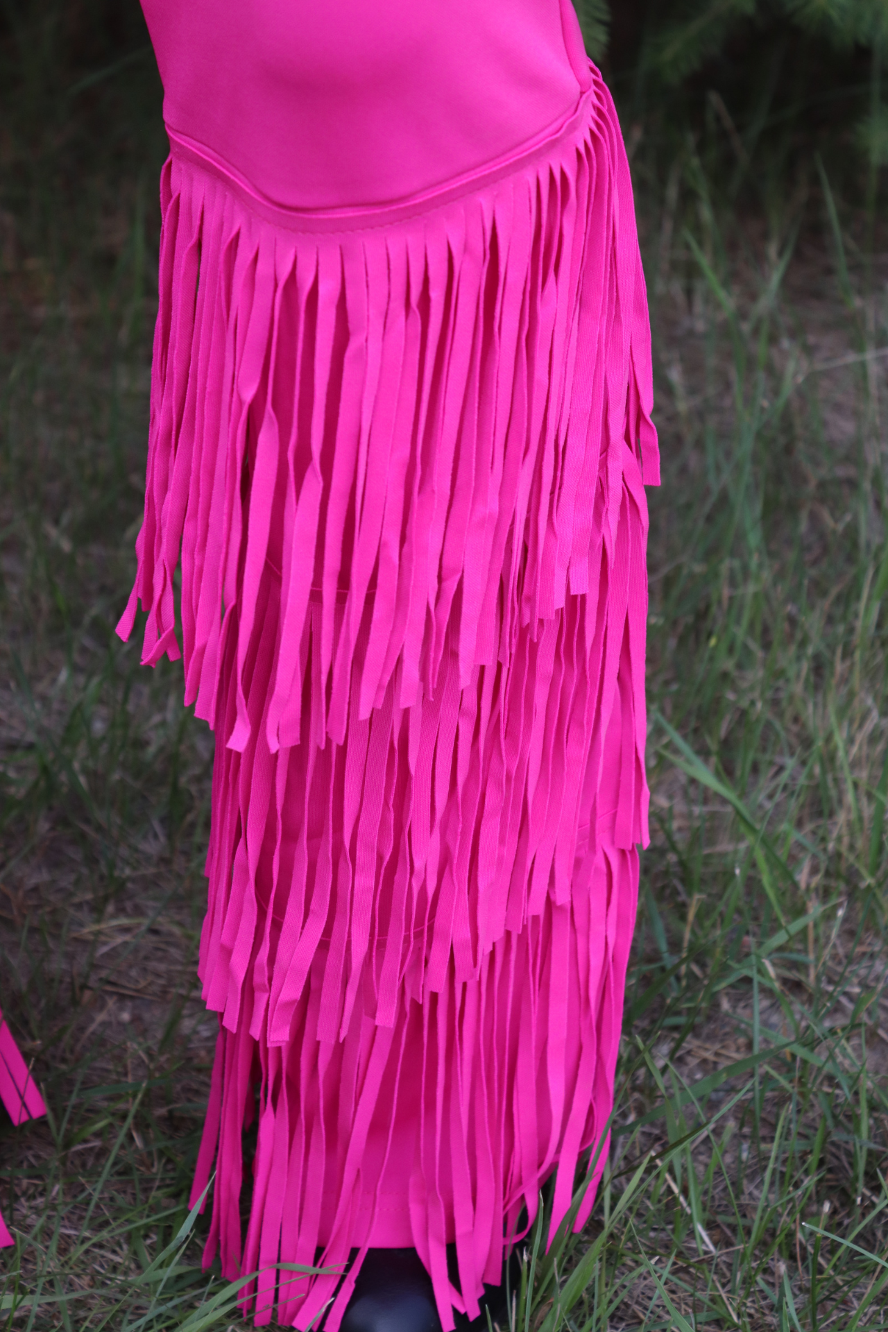 Pink Fringe Flare Pants