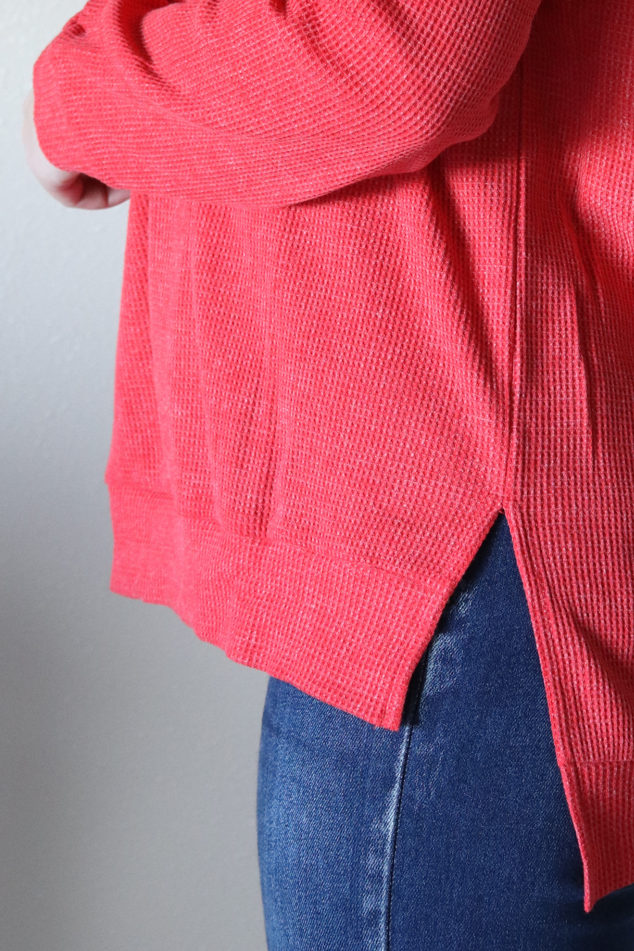 Red Thermal Knit Long Sleeve