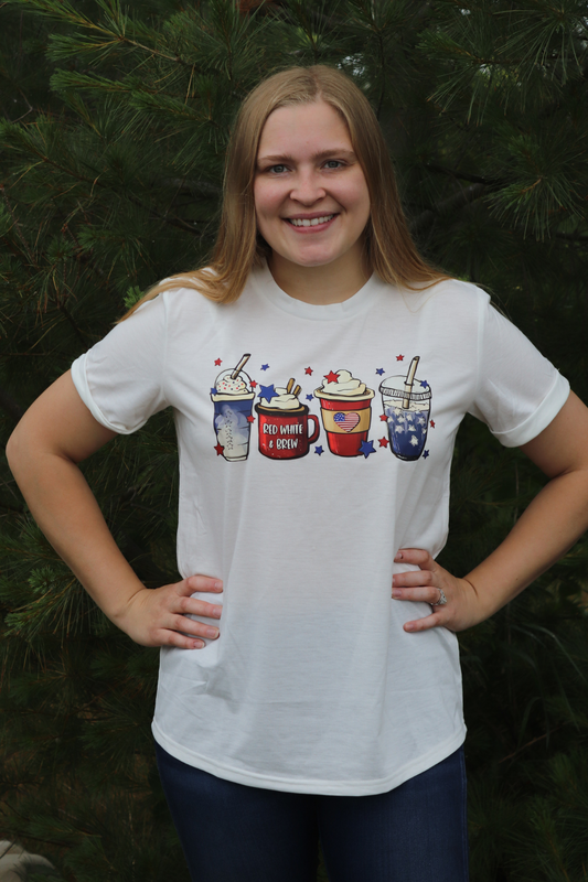 Red, White and Blue Coffee T-shirt